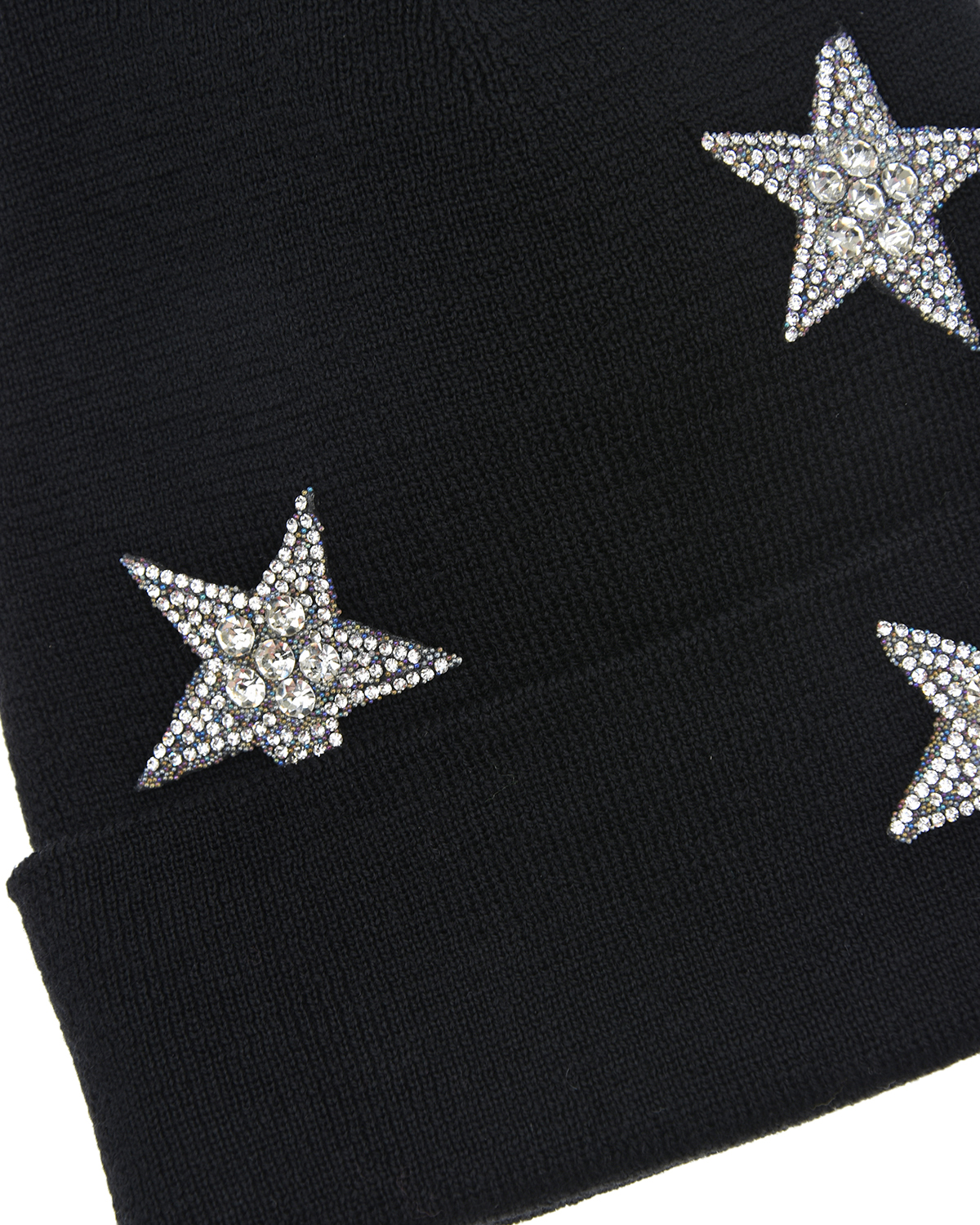 Черная шапка со звездами из страз Regina детская, размер 55, цвет черный - фото 4