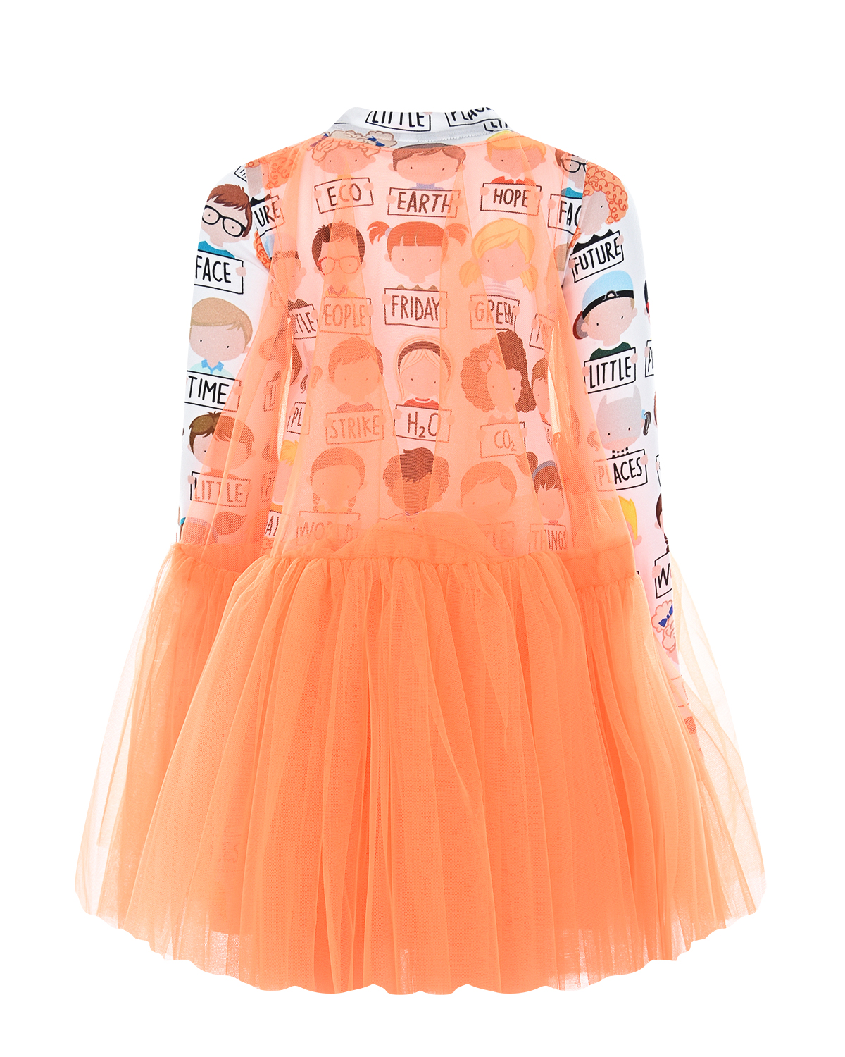 Платье из хлопка и тюля Scrambled Ego детское, размер 104, цвет мультиколор - фото 2