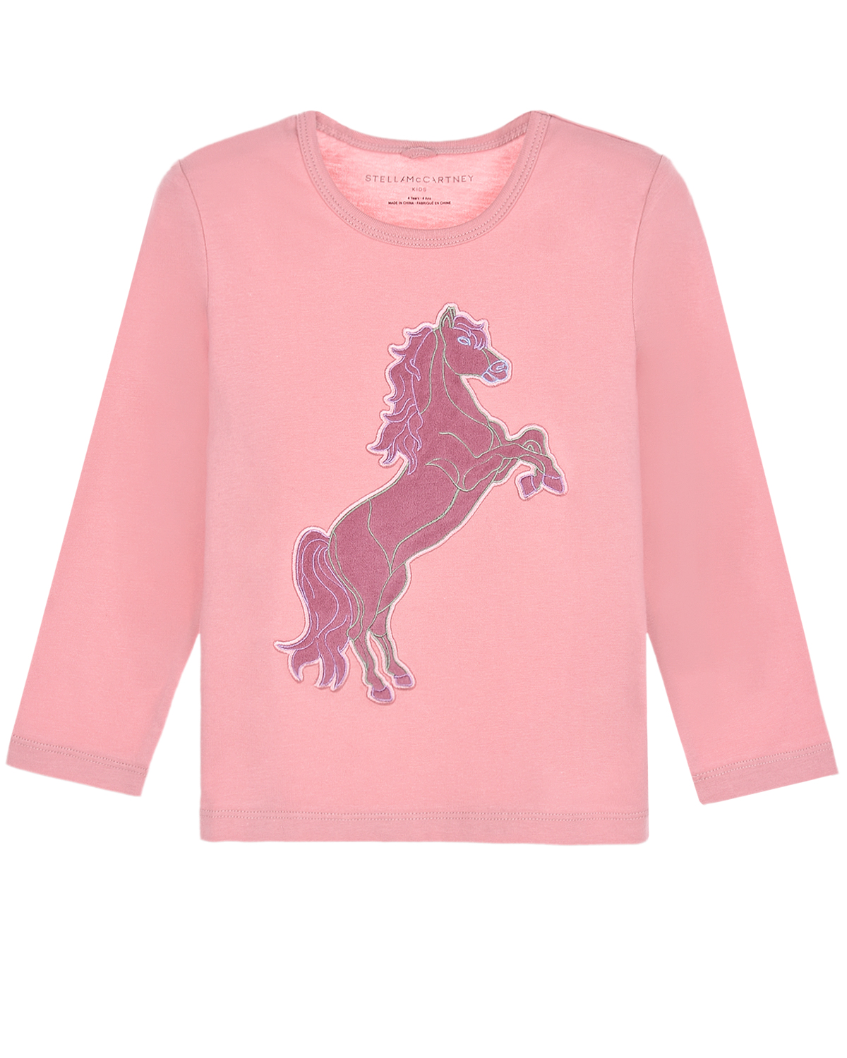Розовая толстовка с аппликацией "лошадь" Stella McCartney детская, размер 104, цвет розовый - фото 1