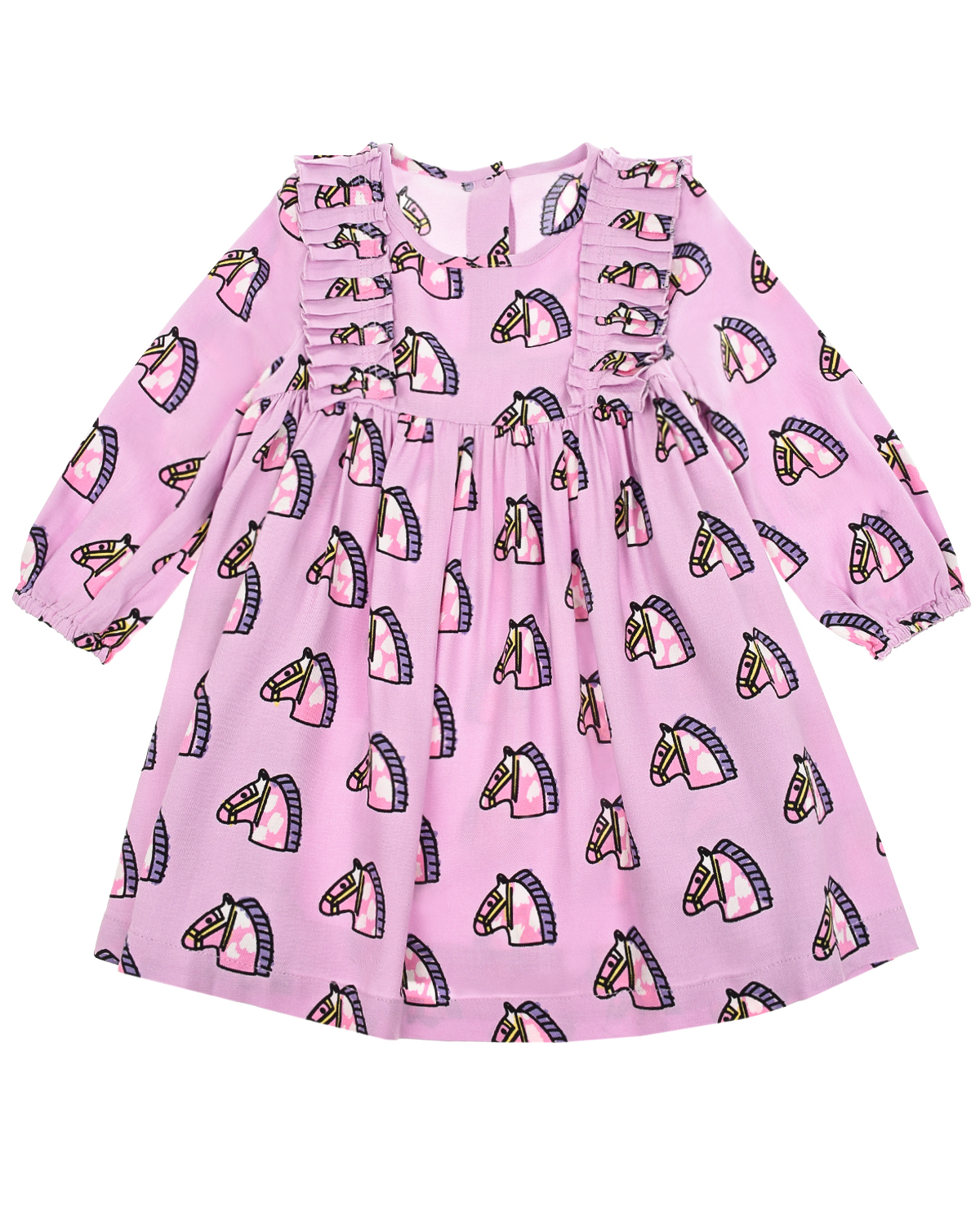 Розовое платье с принтом "лошади" Stella McCartney детское