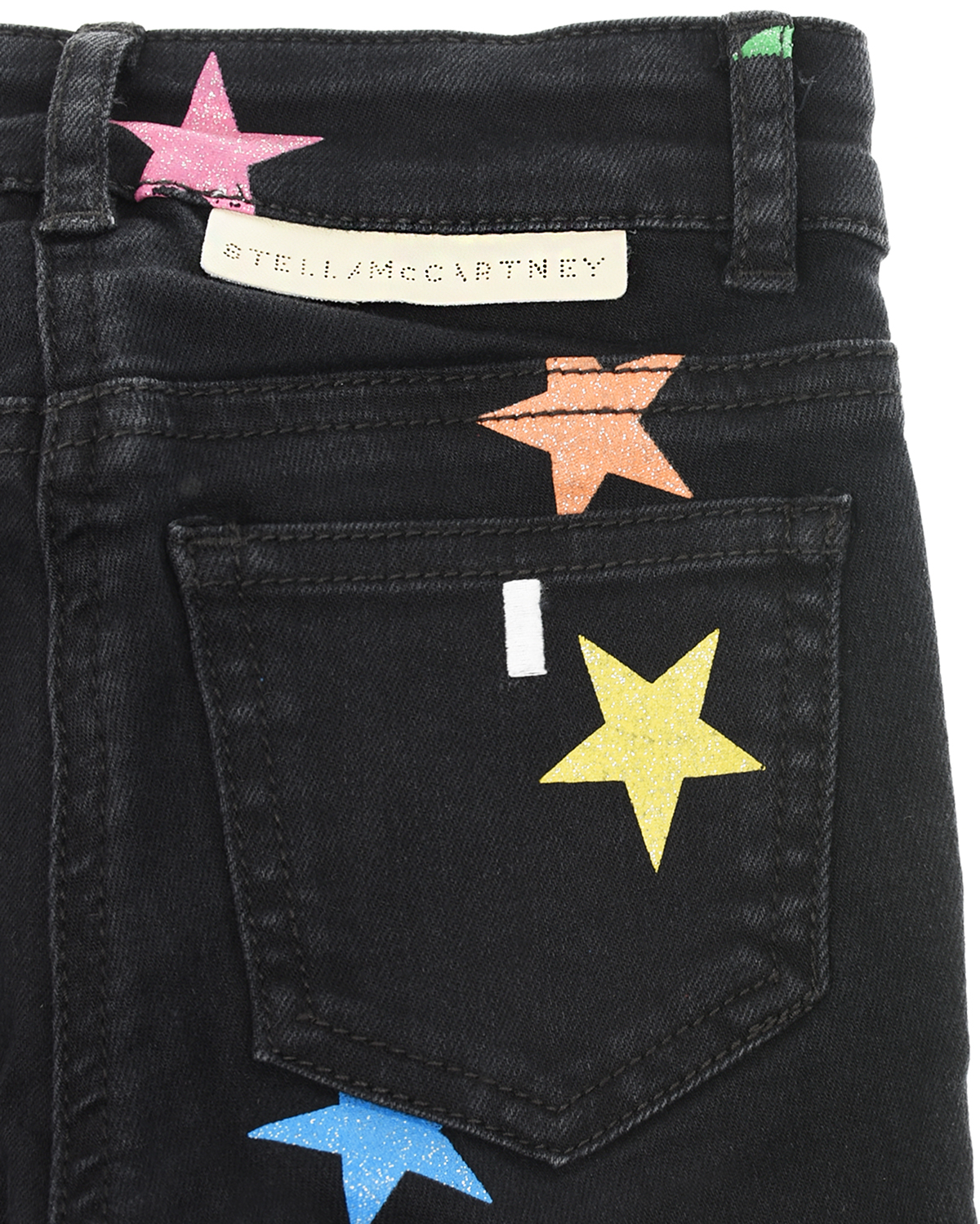 Черные джинсы с принтом "Звезды" Stella McCartney детские, размер 104, цвет черный - фото 5