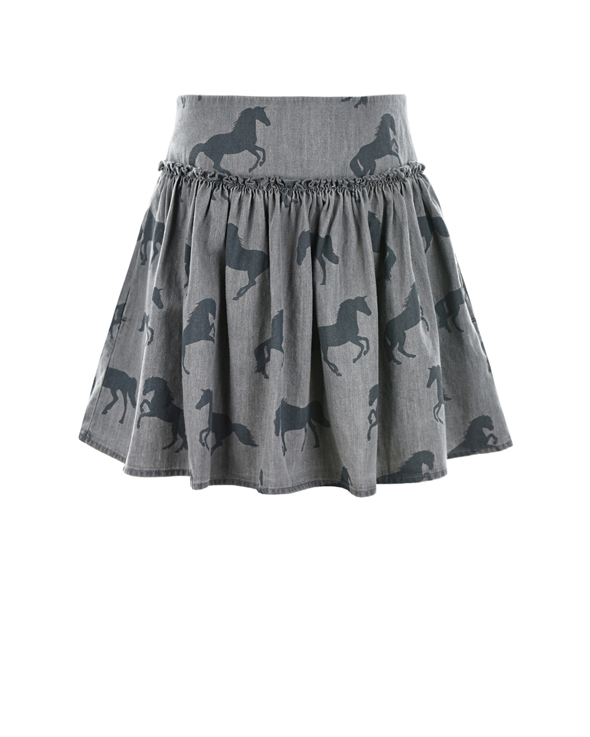 Юбка с принтом "Лошади" Stella McCartney детская, размер 104, цвет серый - фото 1