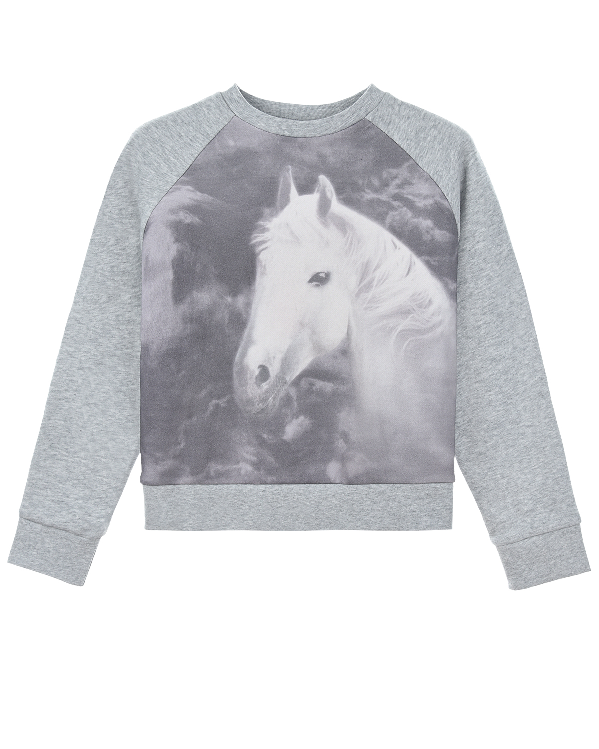 Серый свитшот с принтом "лошадь" Stella McCartney детский, размер 140 - фото 1