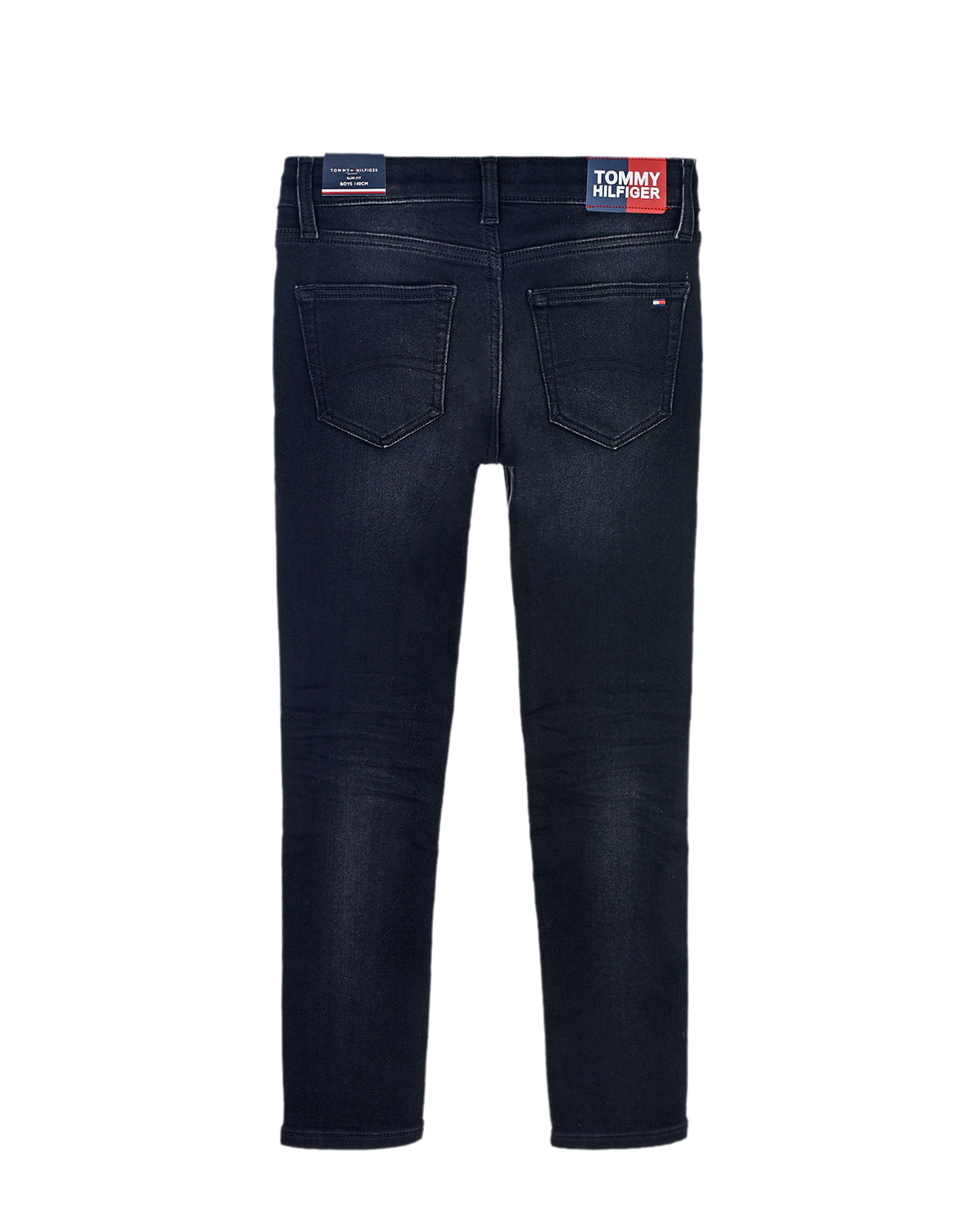 Черные утепленные джинсы slim fit Tommy Hilfiger детские, размер 140, цвет черный - фото 2