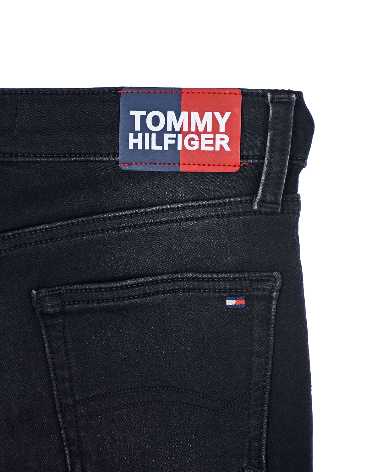 Черные утепленные джинсы slim fit Tommy Hilfiger детские, размер 140, цвет черный - фото 3
