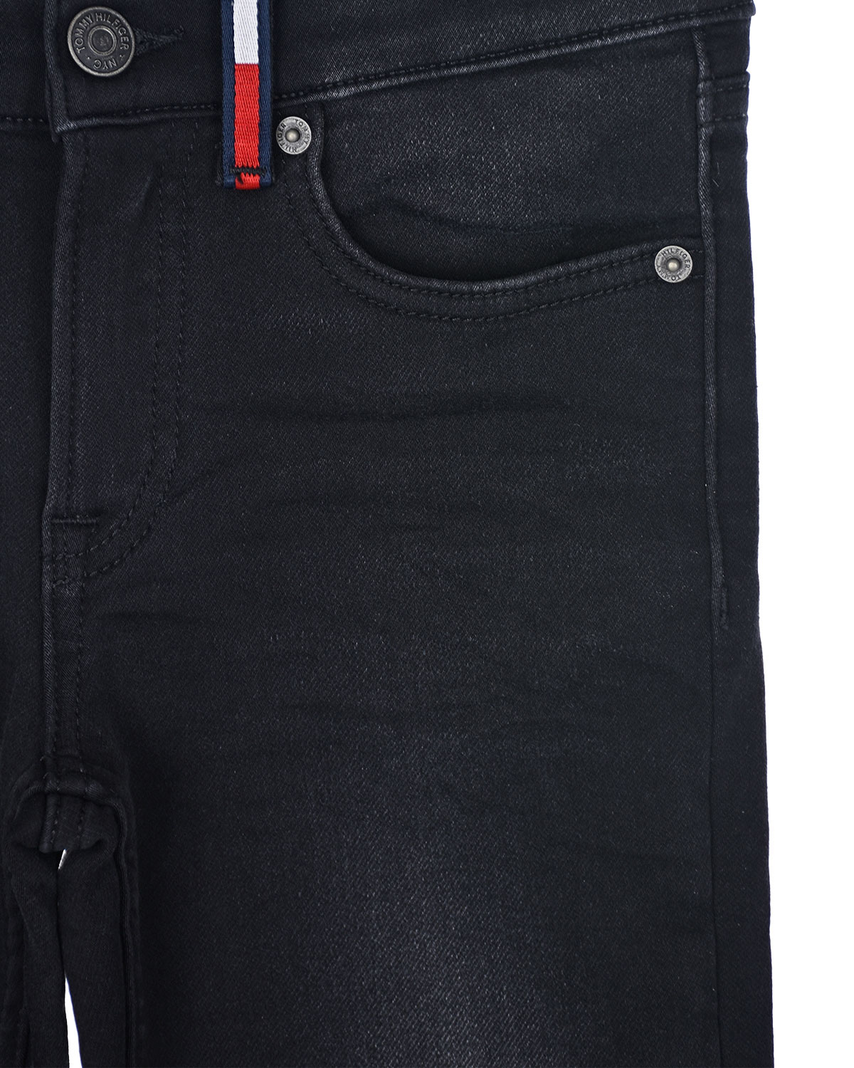 Черные утепленные джинсы slim fit Tommy Hilfiger детские, размер 140, цвет черный - фото 4