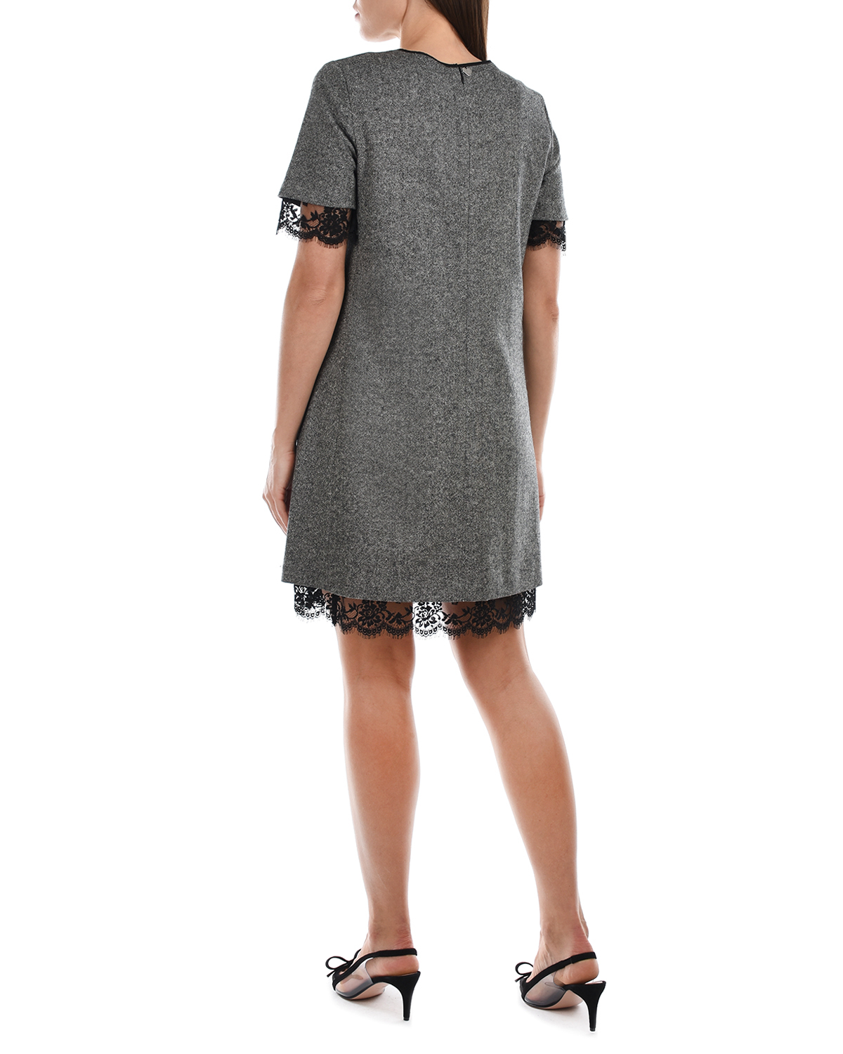 Серое платье из твида TWINSET, размер 42, цвет серый - фото 3