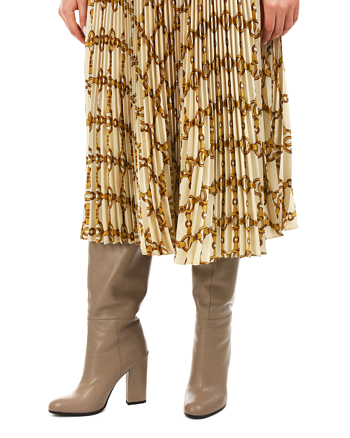 Плиссированная юбка с принтом "цепи" TWINSET, размер 40, цвет нет цвета - фото 8