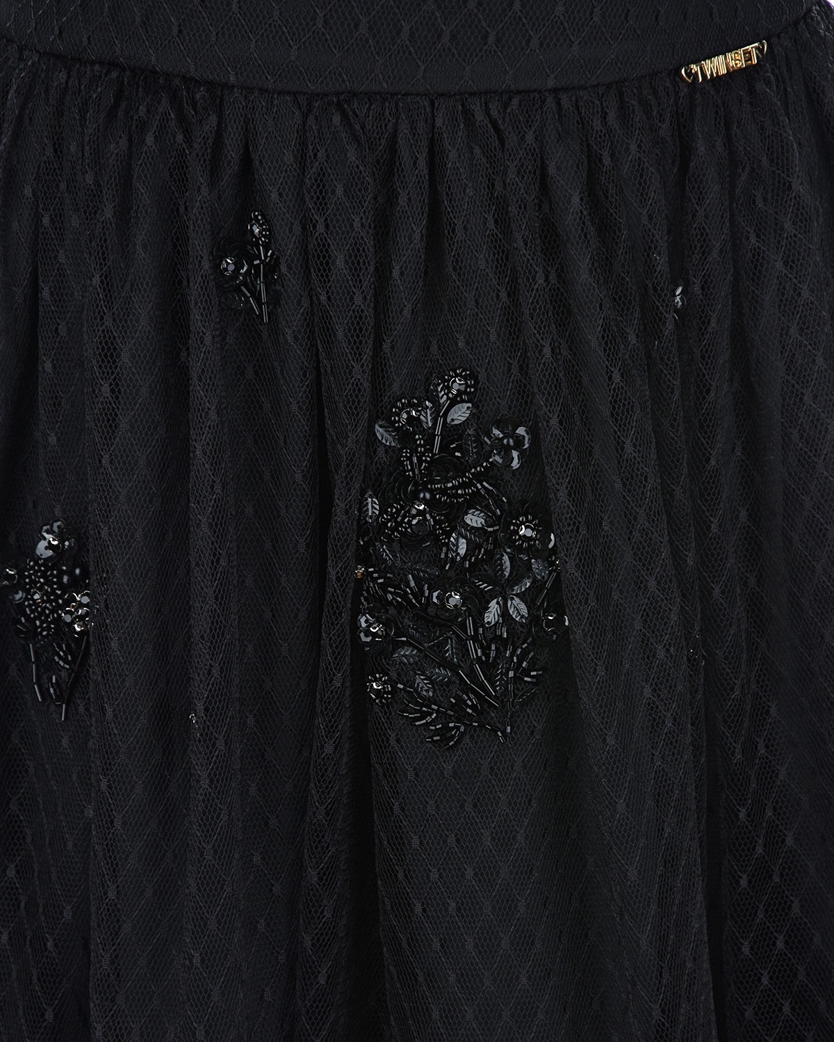 Черная юбка со стразами TWINSET детская, размер 140, цвет черный - фото 3
