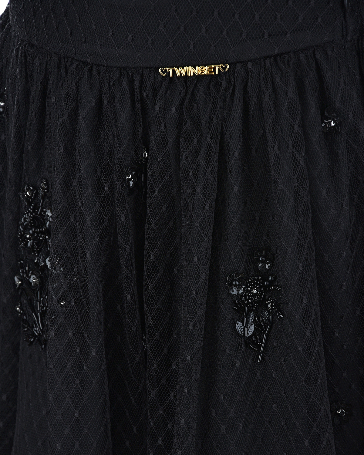 Черная юбка со стразами TWINSET детская, размер 140, цвет черный - фото 4