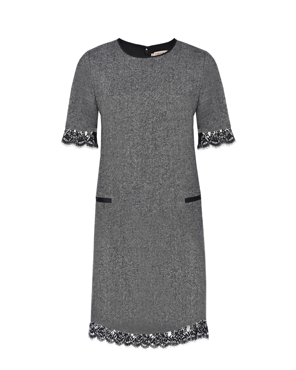 Серое платье из твида TWINSET, размер 42, цвет серый - фото 1