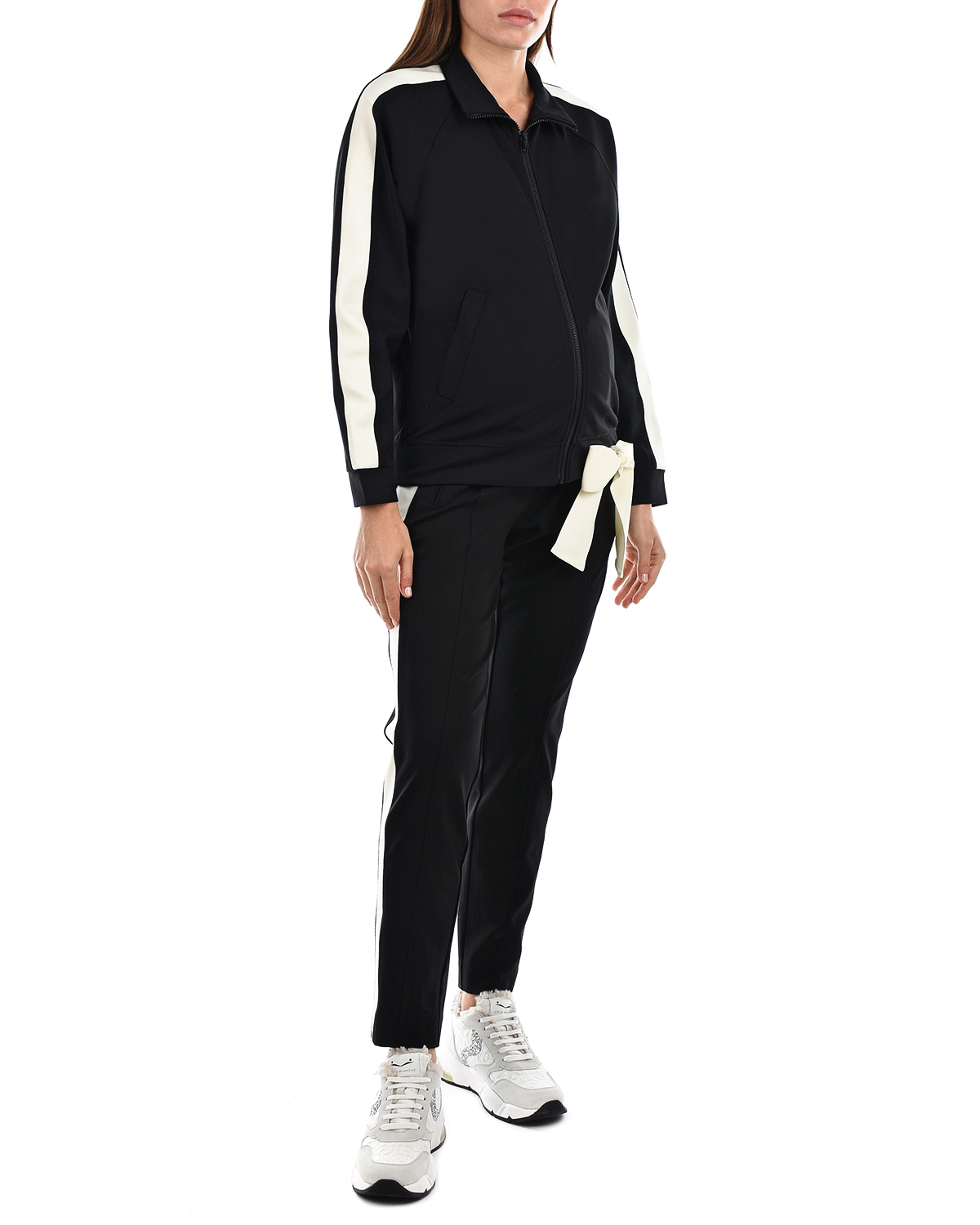 Спортивные брюки с белыми лампасами TWINSET, размер 40, цвет черный - фото 4