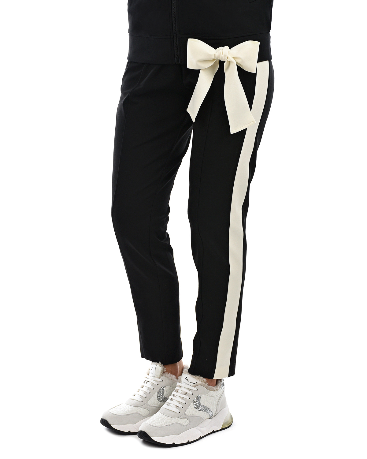 Спортивные брюки с белыми лампасами TWINSET, размер 40, цвет черный - фото 7