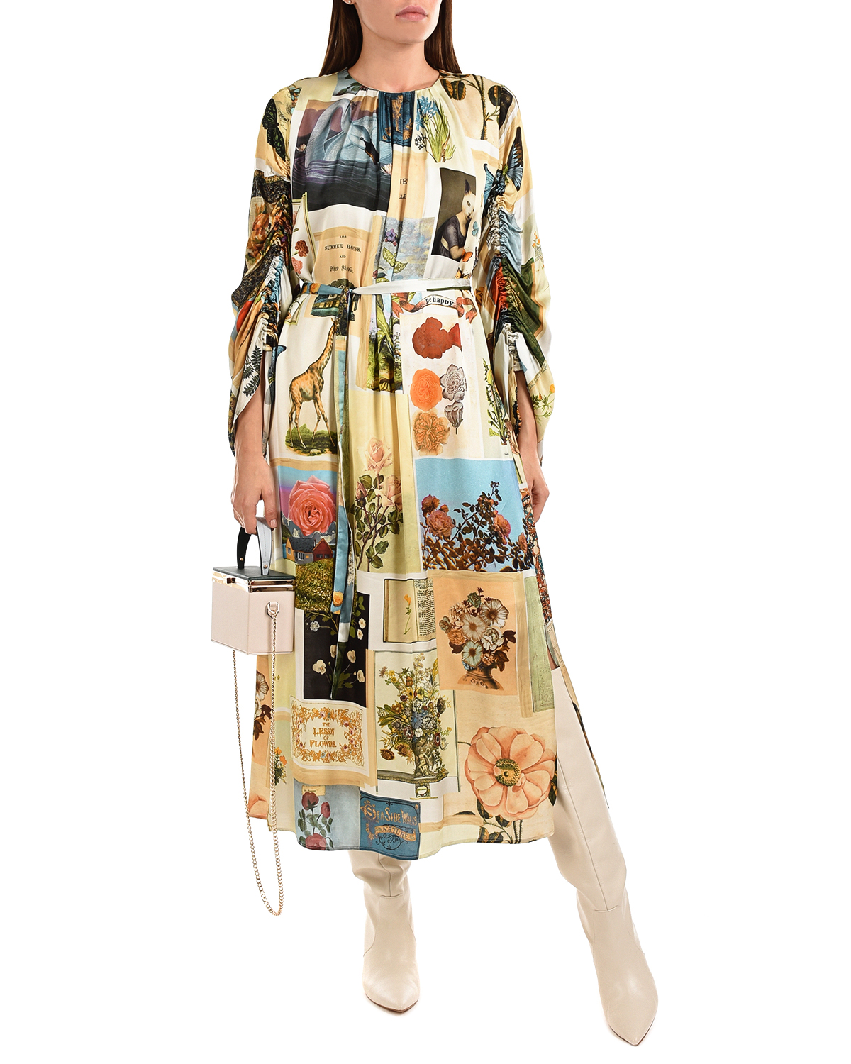 Приталенное платье-миди Vivetta, размер 40, цвет бежевый - фото 2