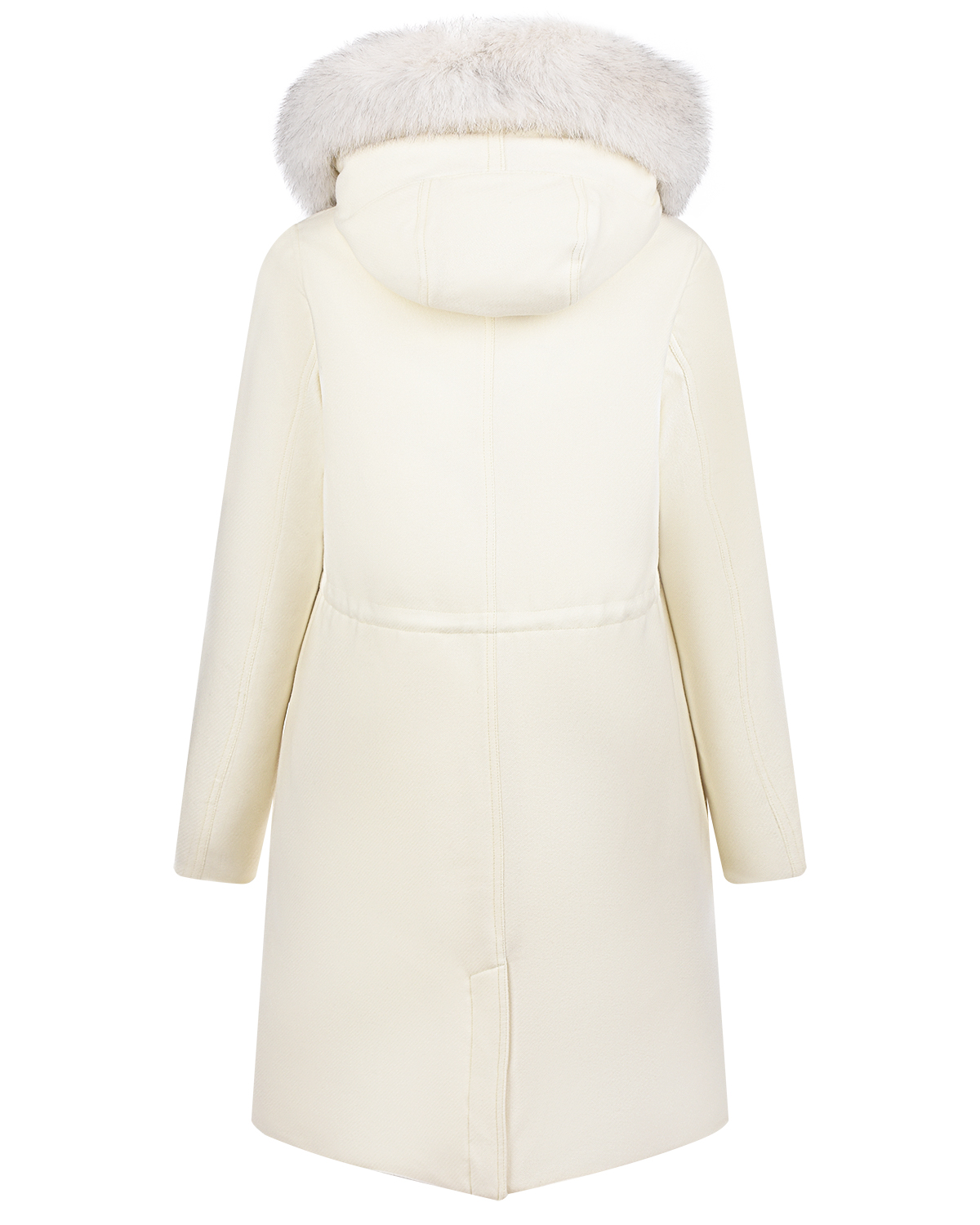 Белое пальто с меховой отделкой Woolrich, размер 42, цвет белый - фото 4