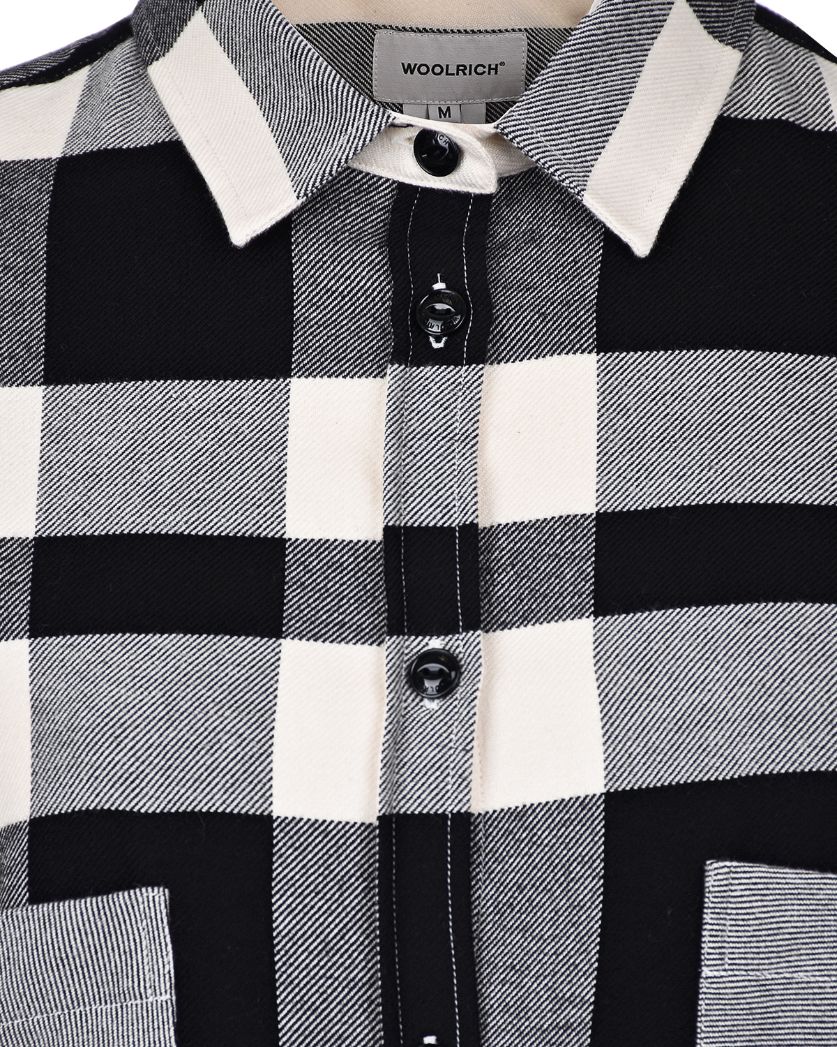 Рубашка в черно-белую клетку Woolrich, размер 42, цвет черный - фото 6