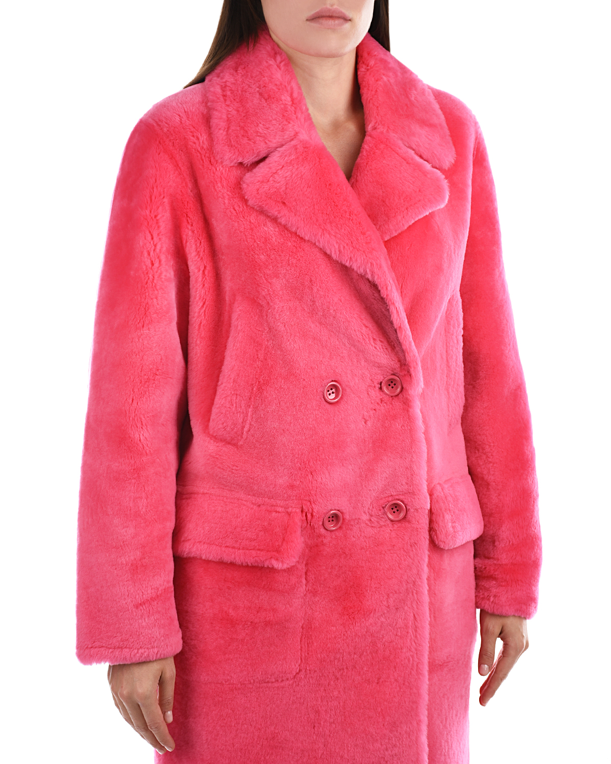 Двубортное меховое пальто Yves Salomon, размер 36, цвет нет цвета - фото 6