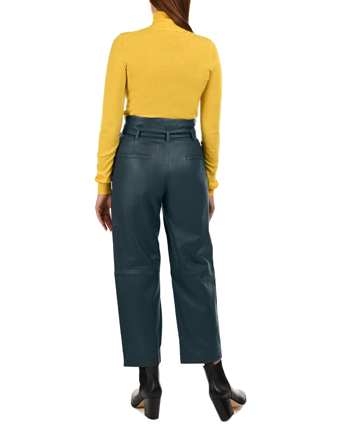 Укороченные брюки из кожи Yves Salomon, размер 36, цвет нет цвета - фото 4