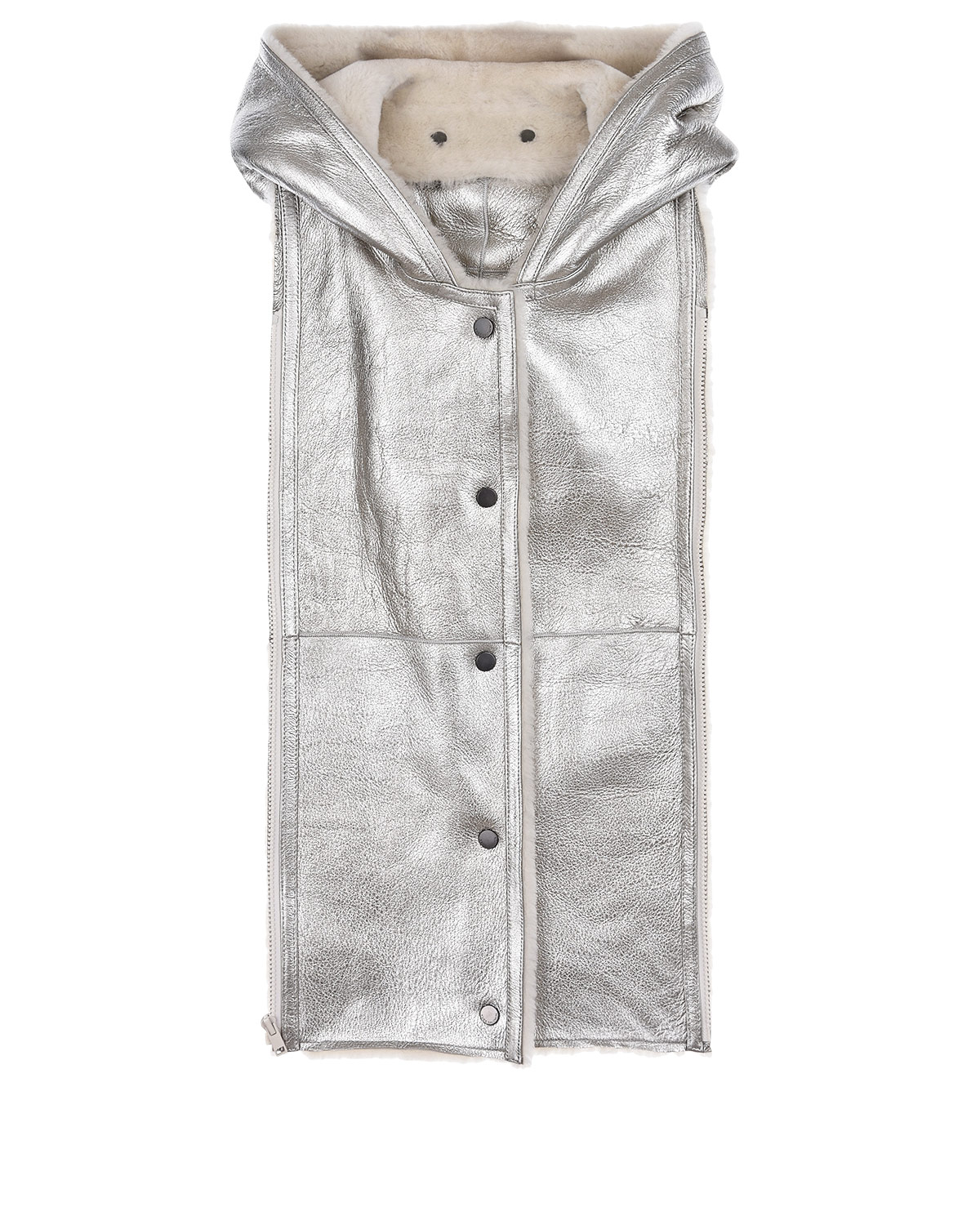 Пуховое пальто 2 в 1 Yves Salomon, размер 38, цвет белый - фото 10