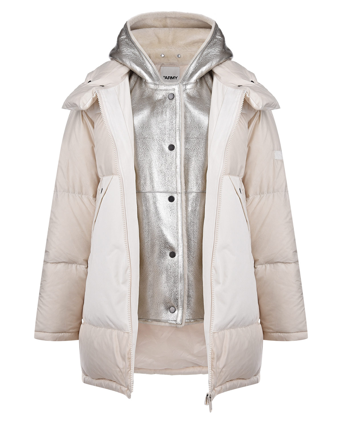 Пуховое пальто 2 в 1 Yves Salomon, размер 38, цвет белый - фото 7
