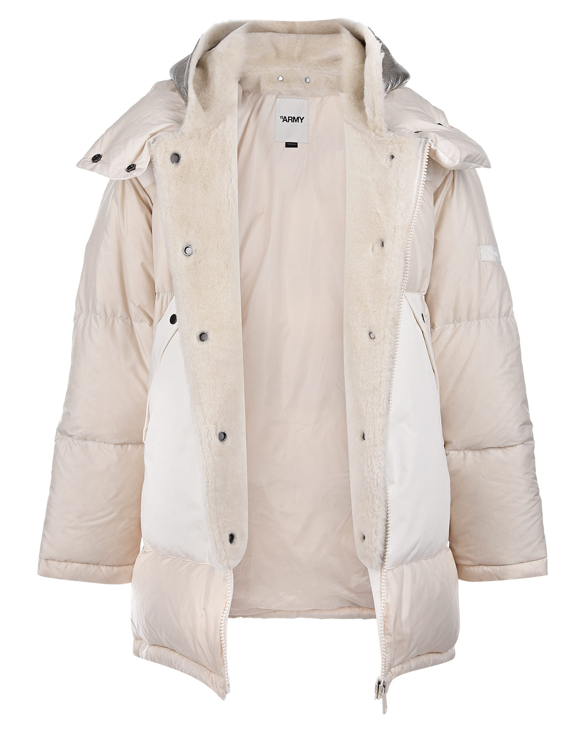 Пуховое пальто 2 в 1 Yves Salomon, размер 38, цвет белый - фото 9