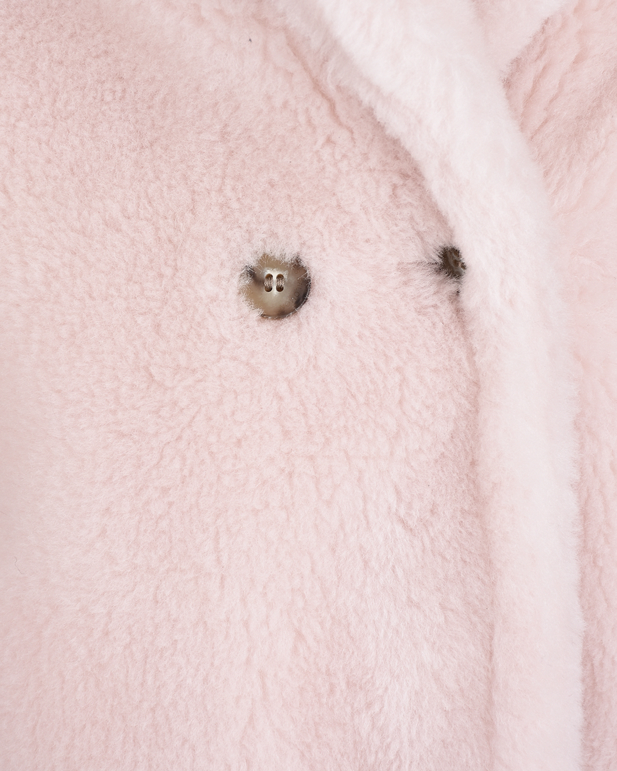 Розовая шуба с застежкой на пуговицы Yves Salomon детская, размер 140, цвет кремовый - фото 4