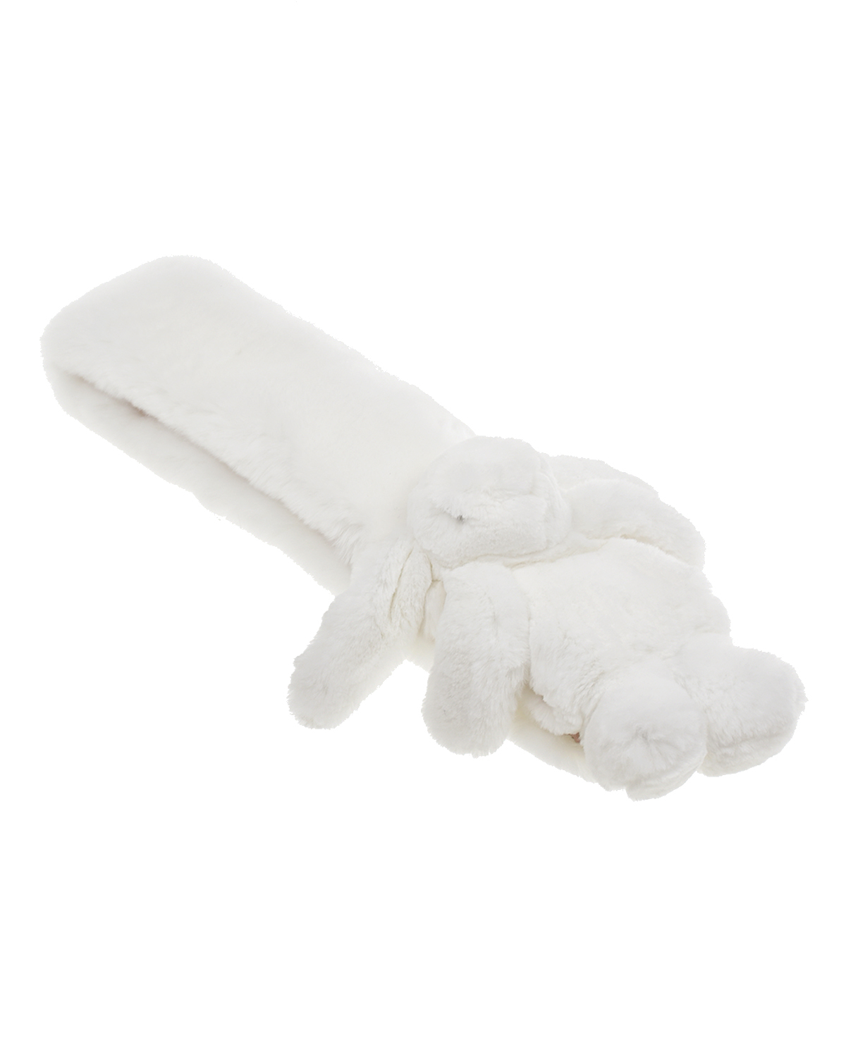 Белый меховой шарф Yves Salomon детский, размер unica