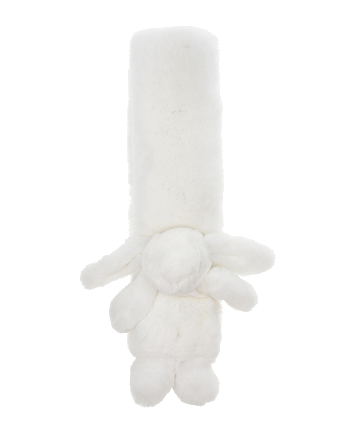 Белый меховой шарф Yves Salomon детский, размер unica - фото 2