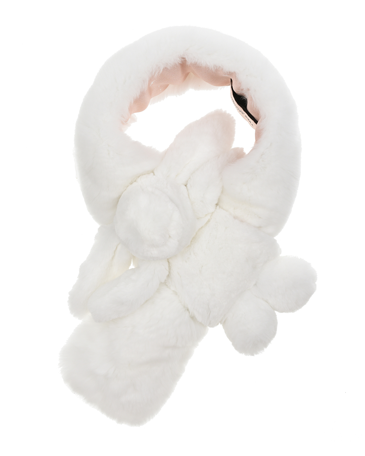 Белый меховой шарф Yves Salomon детский, размер unica - фото 3