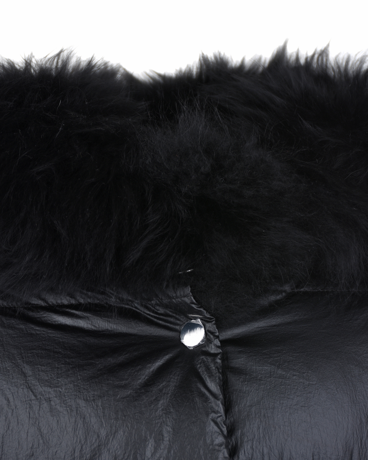 Черное пальто с меховой отделкой Yves Salomon детское, размер 140, цвет черный - фото 4
