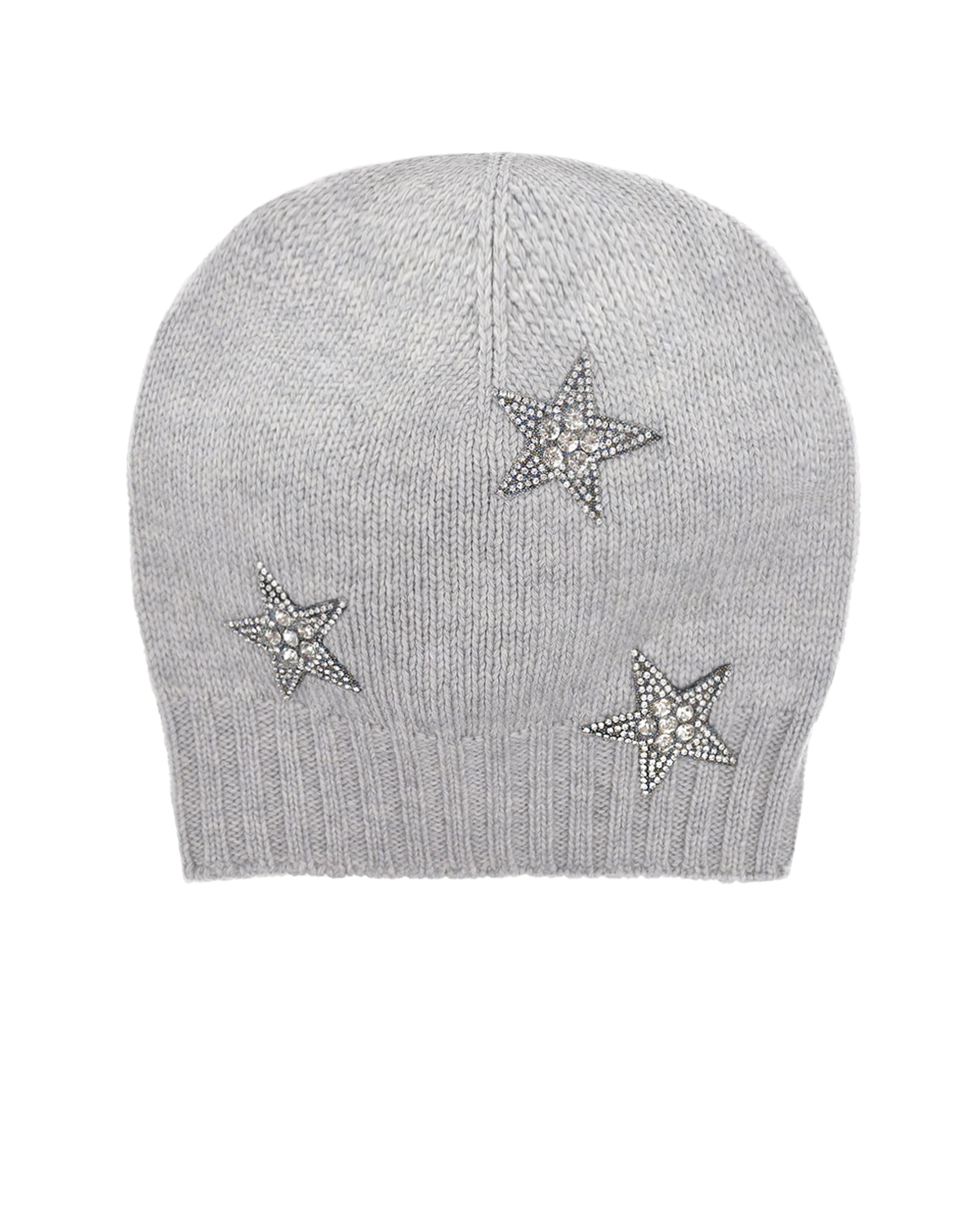 Шерстяная шапка с патчами в форме звезд Regina детская, размер 55, цвет серый - фото 1