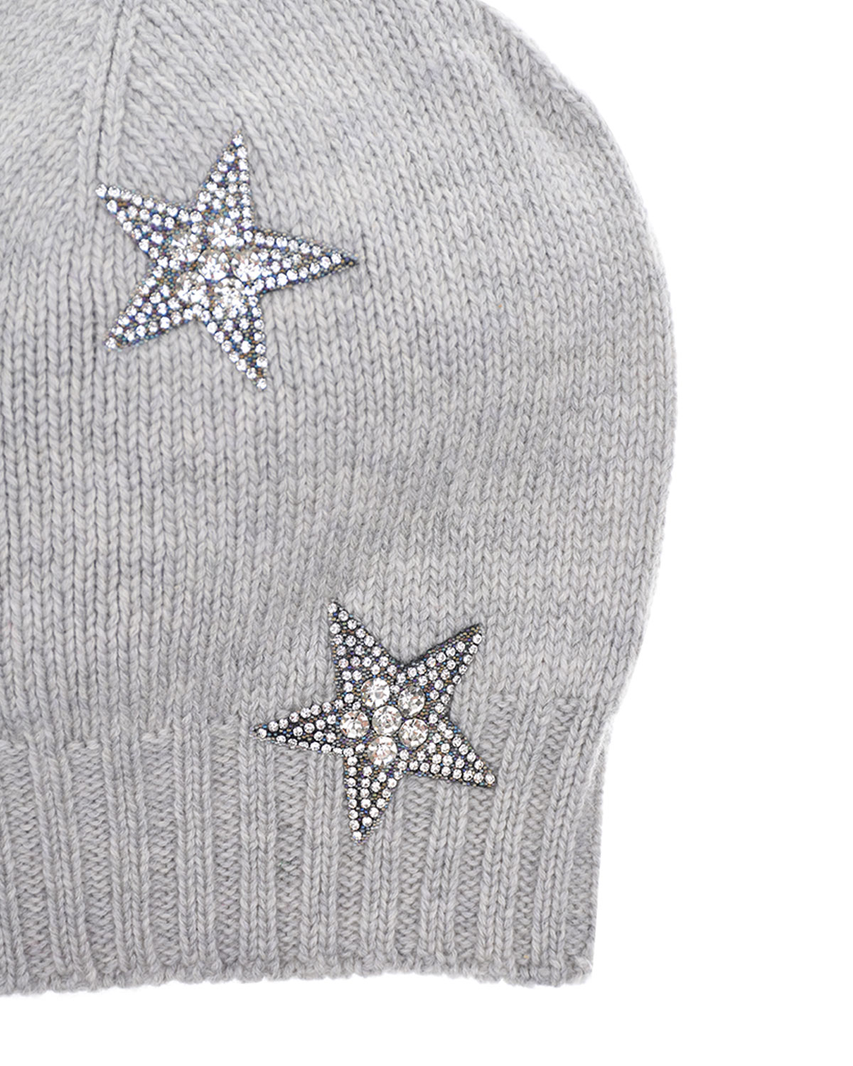 Шерстяная шапка с патчами в форме звезд Regina детская, размер 55, цвет серый - фото 3