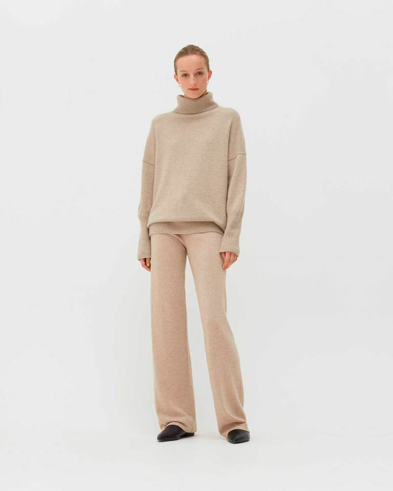 Бежевые брюки с поясом на кулиске Chinti&Parker, размер 38, цвет бежевый - фото 6