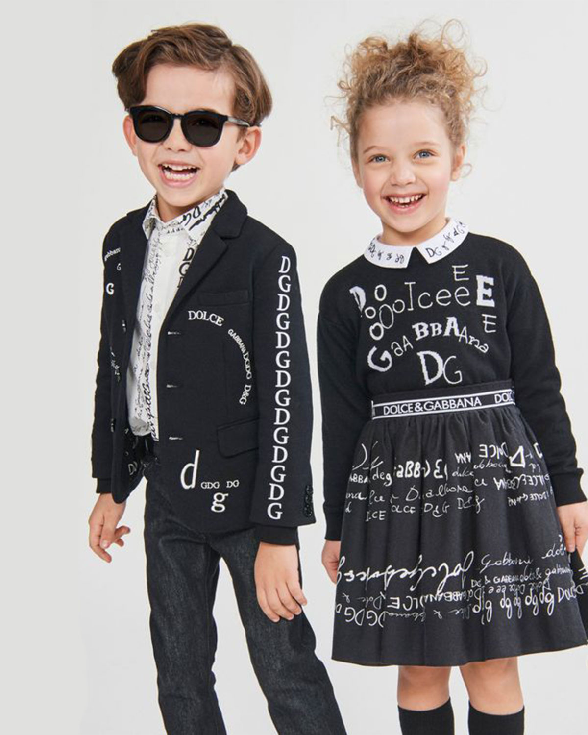 Однобортный пиджак из джерси с вышитым логотипом Dolce&Gabbana детский, размер 116, цвет черный - фото 2