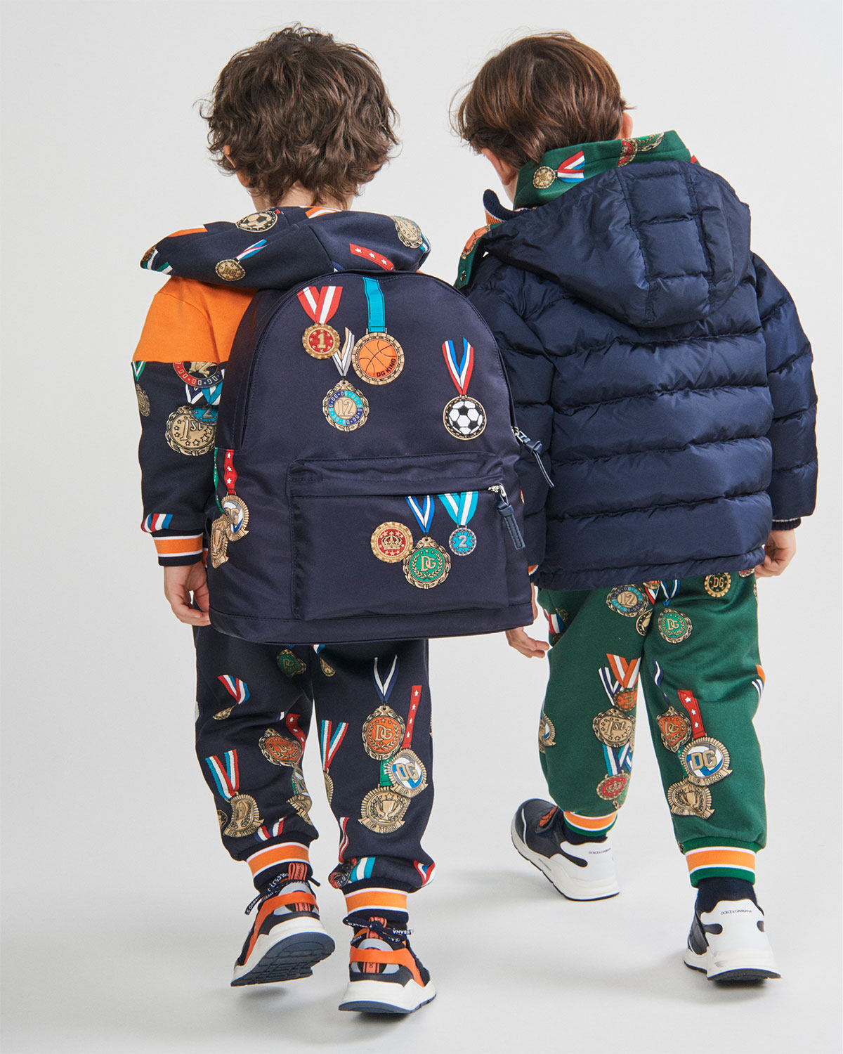 Спортивная куртка с принтом "медали" Dolce&Gabbana детская, размер 98, цвет мультиколор - фото 2