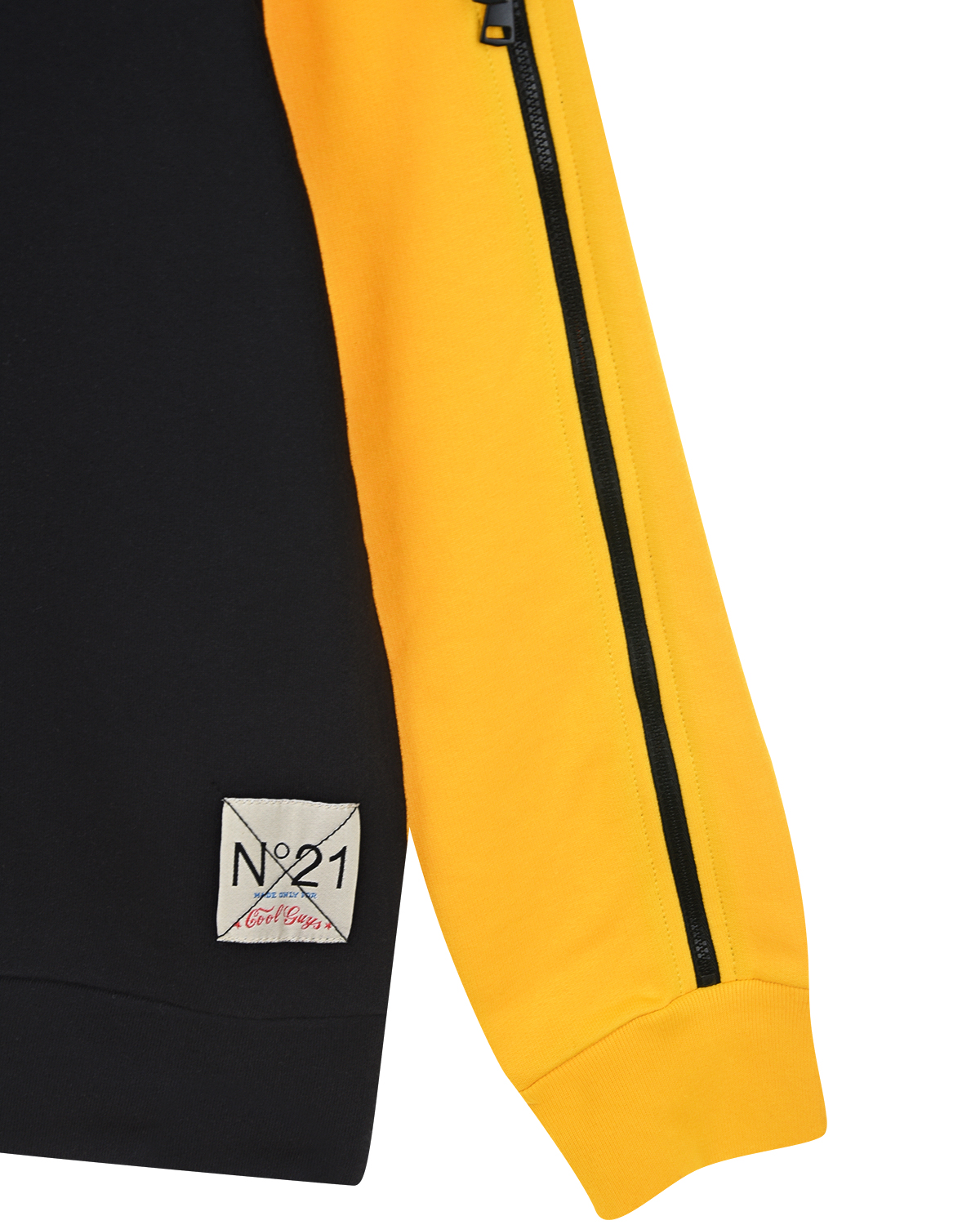 Черный свитшот с желтыми рукавами No. 21 детский, размер 140, цвет мультиколор - фото 4
