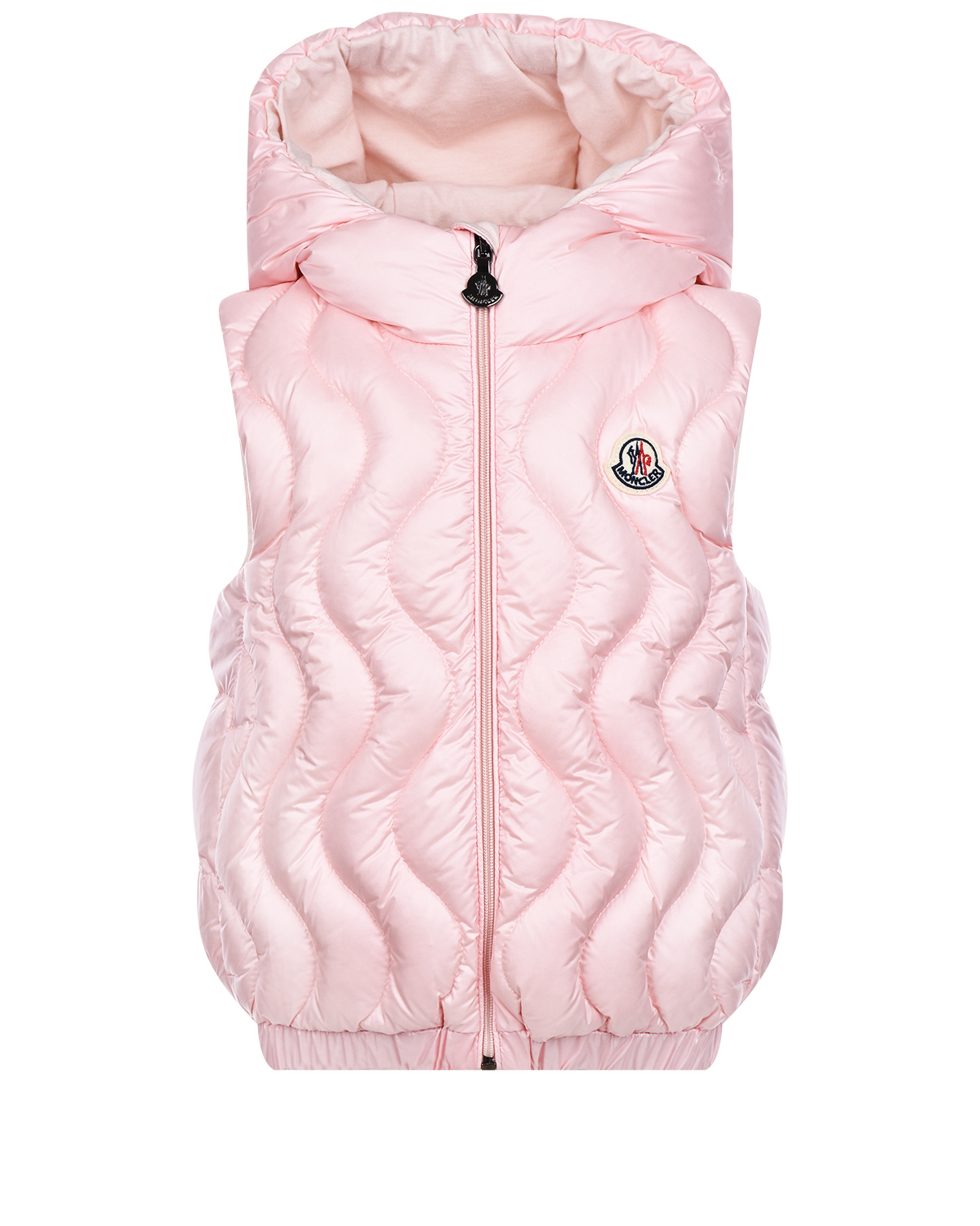 Розовый жилет с капюшоном Moncler детский, размер 86