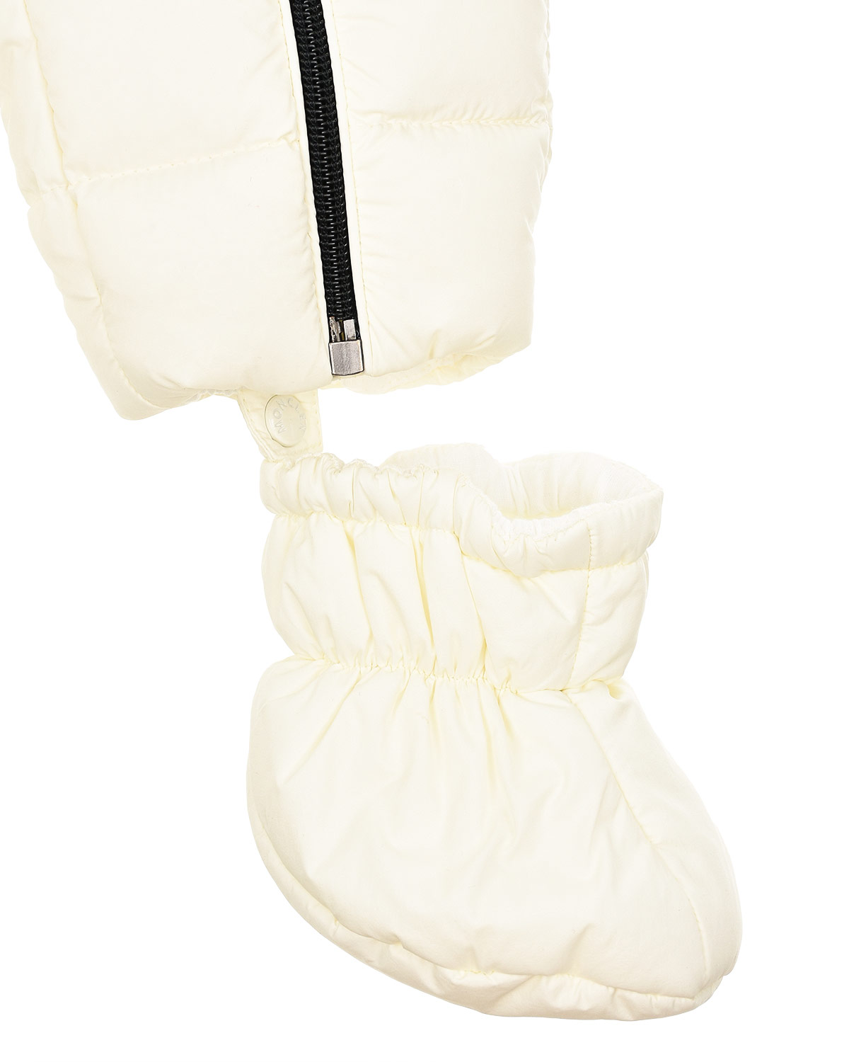 Белый комбинезон с логотипом Moncler детский, размер 62, цвет кремовый - фото 4