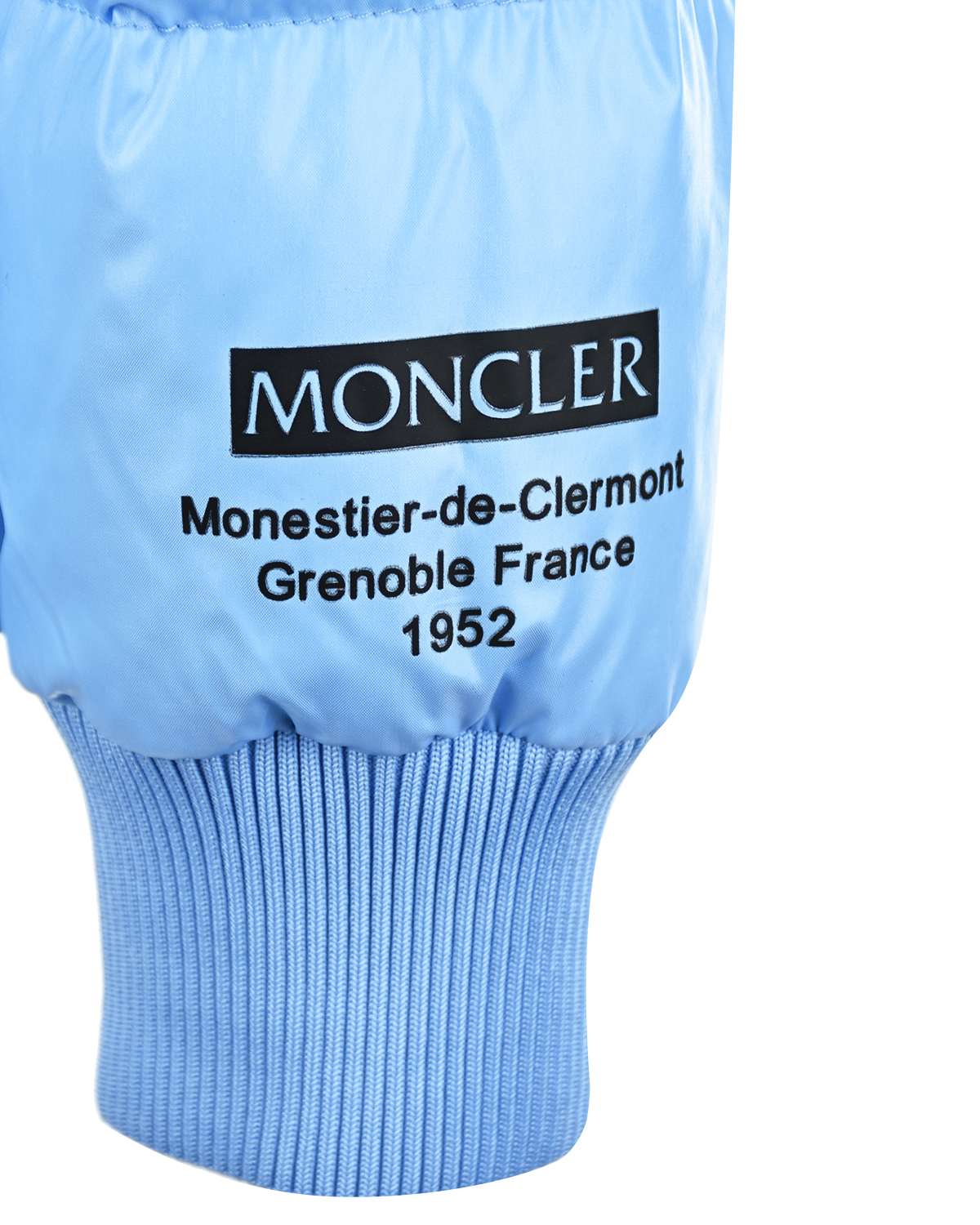 Голубой стеганый пуховик Moncler детский, размер 110 - фото 5