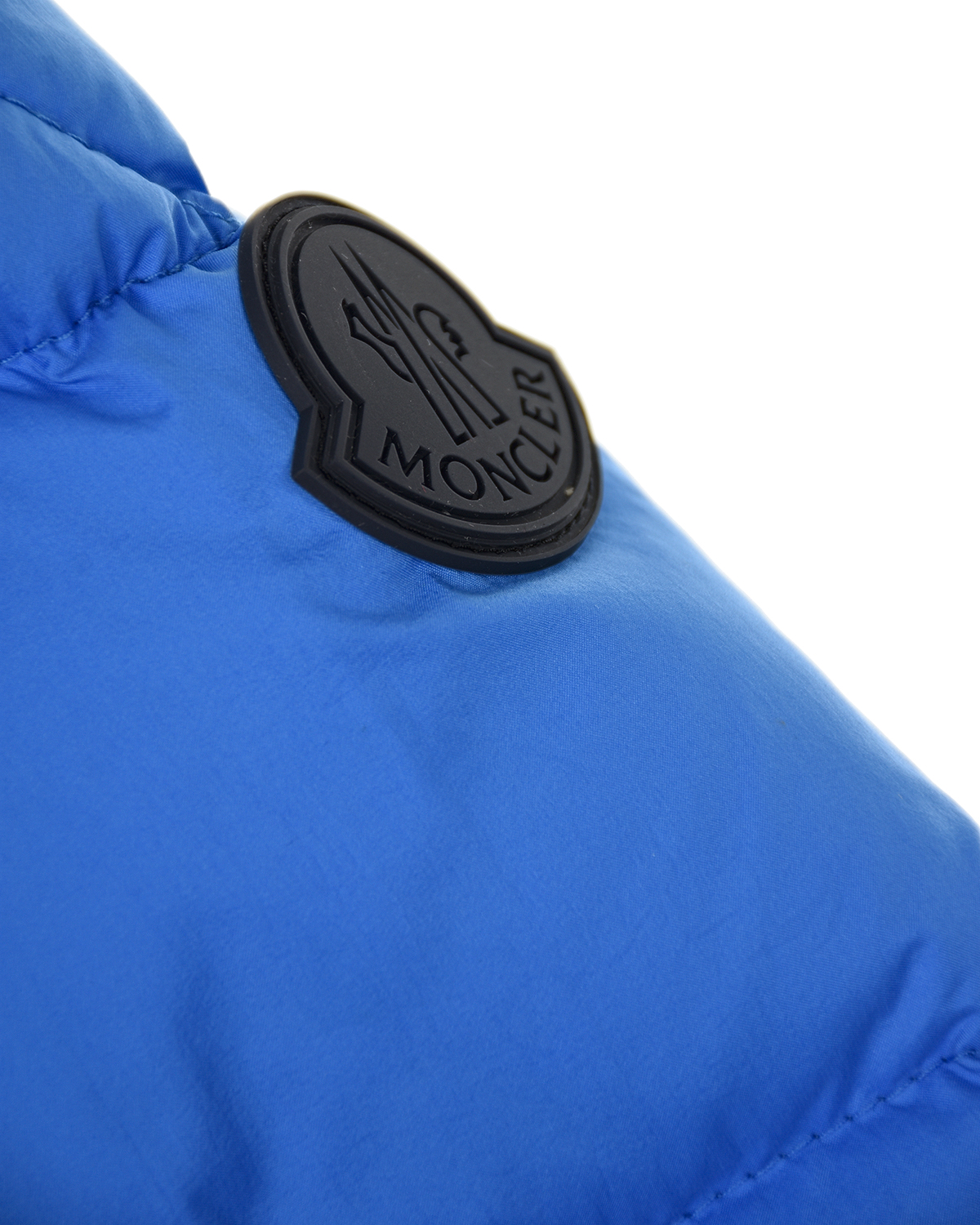 Ярко-синий пуховик с капюшоном Moncler детское, размер 92 - фото 4