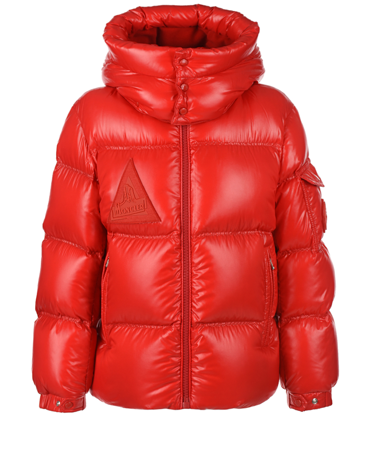 Красная глянцевая куртка Moncler детская