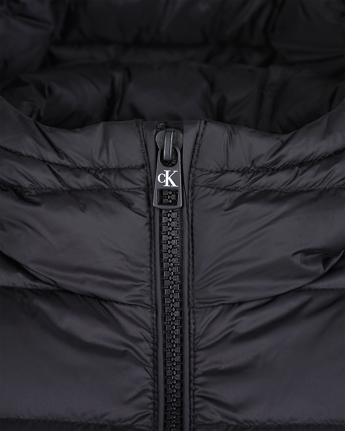 Черная стеганая куртка-пуховик Calvin Klein детская, размер 140, цвет нет цвета - фото 3