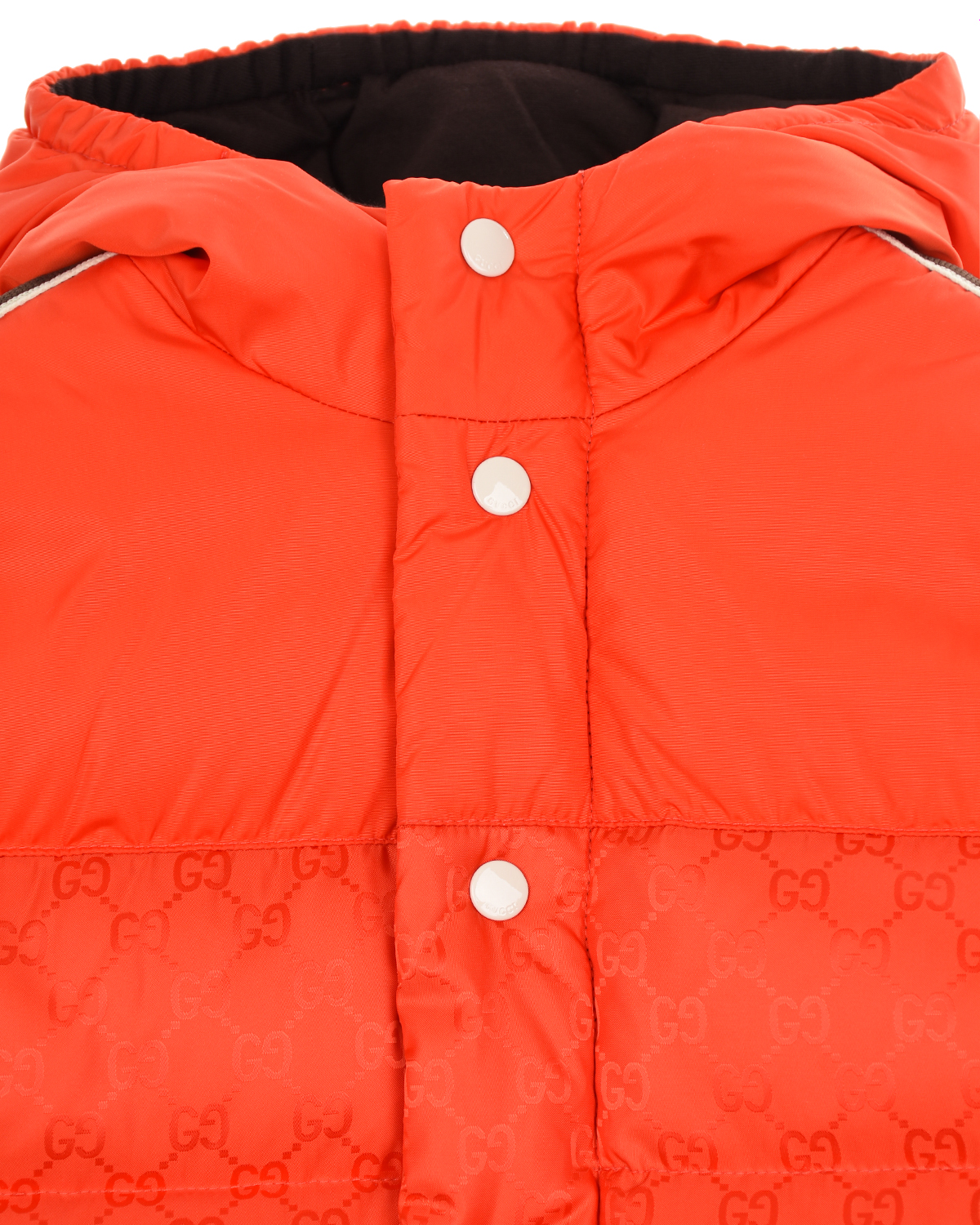 Пуховая куртка с трикотажными лампасами GUCCI детская, размер 92, цвет оранжевый - фото 3
