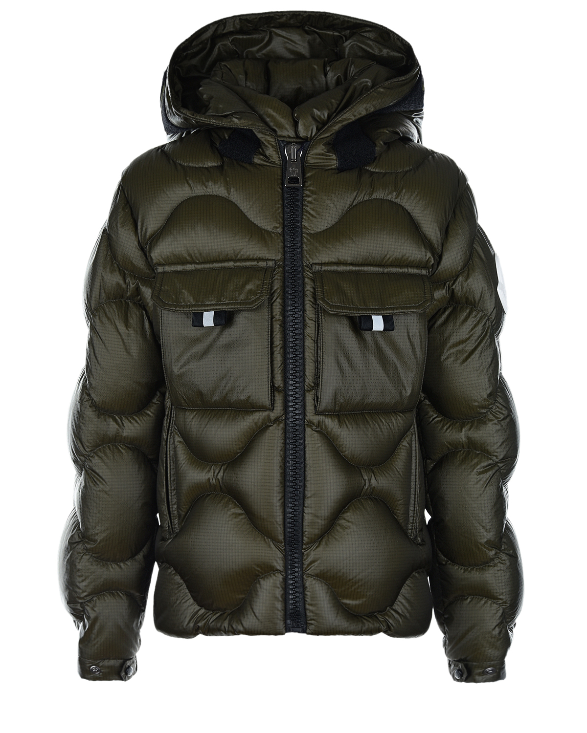 Стеганая куртка цвета хаки Moncler детская, размер 128 - фото 1