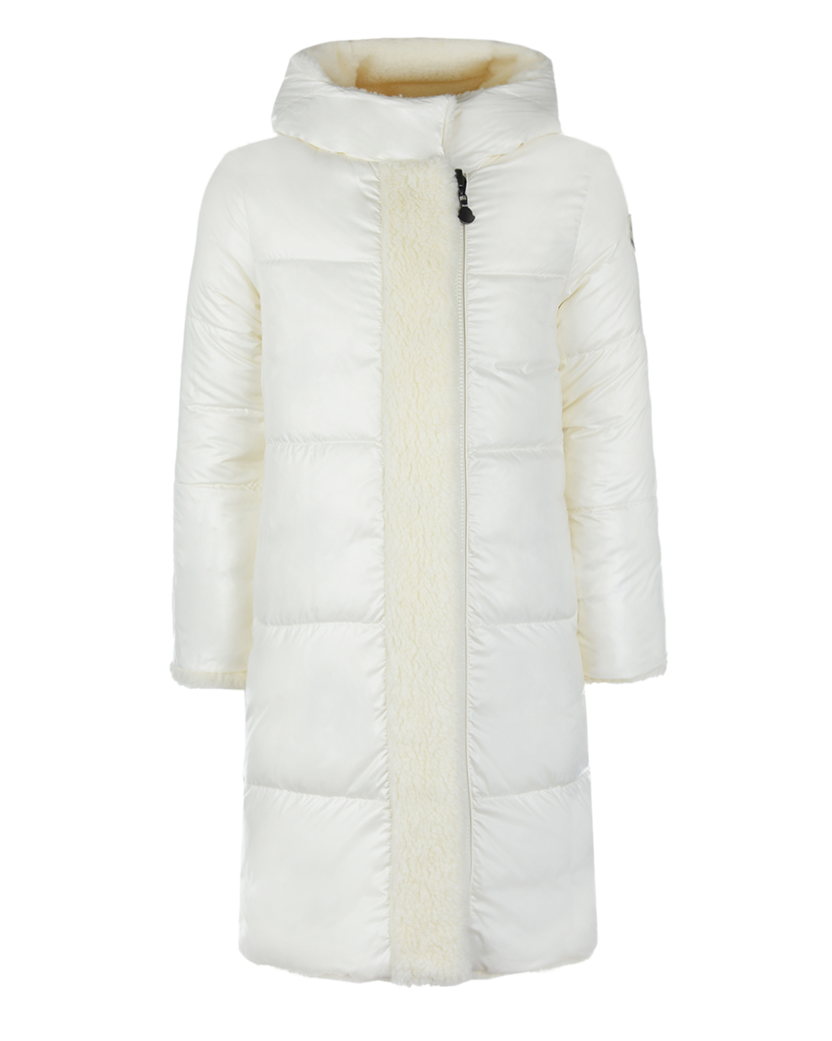 Зимнее двустороннее пальто для девочек Moncler детское, размер 140, цвет белый - фото 3