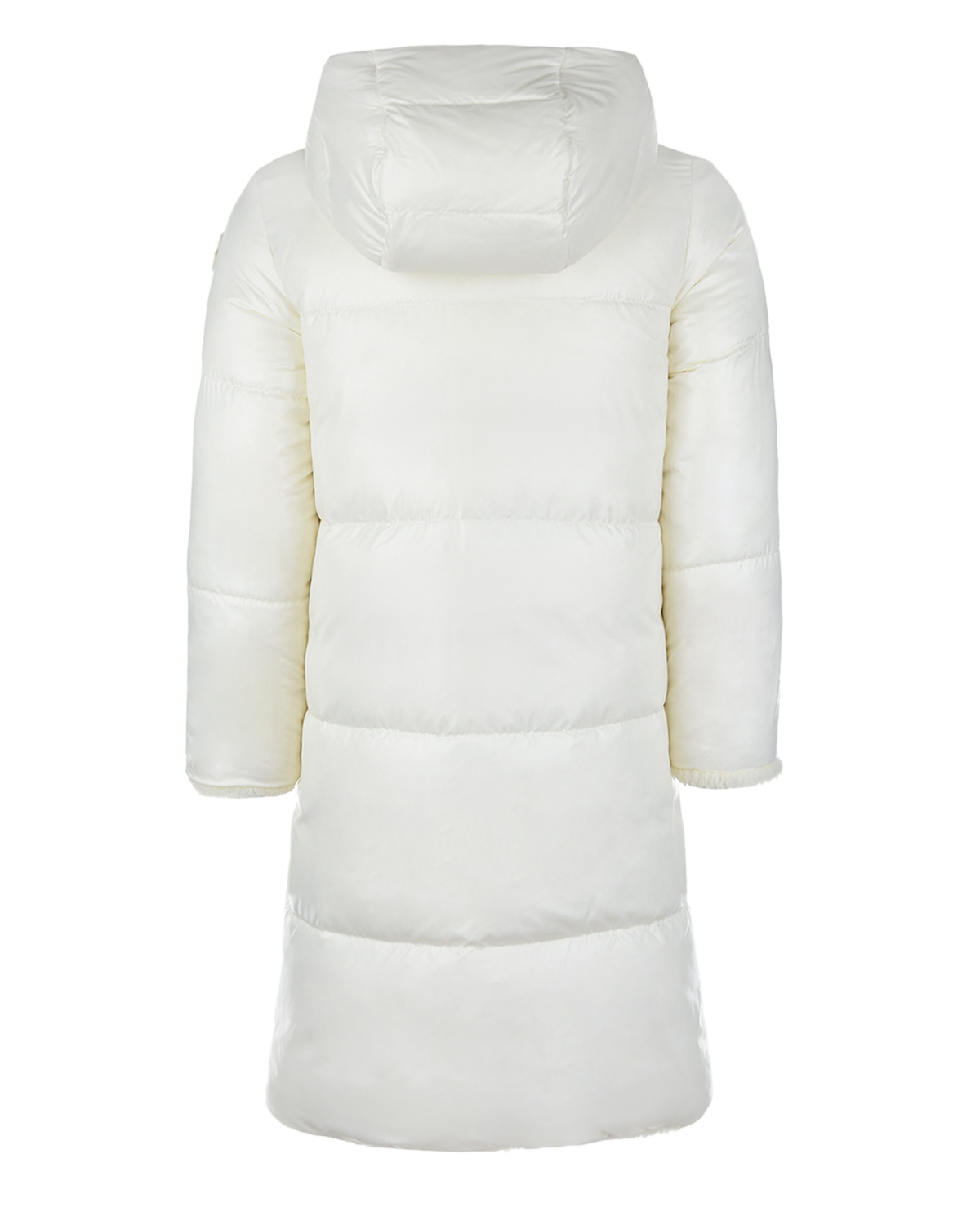 Зимнее двустороннее пальто для девочек Moncler детское, размер 140, цвет белый - фото 4