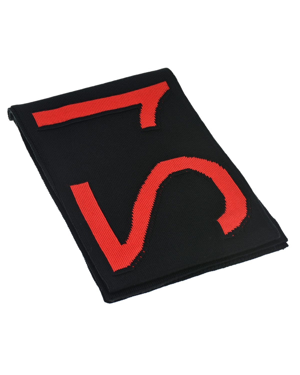 Черный шарф с красным логотипом, 165x26 см No. 21 детский, размер 1 - фото 1