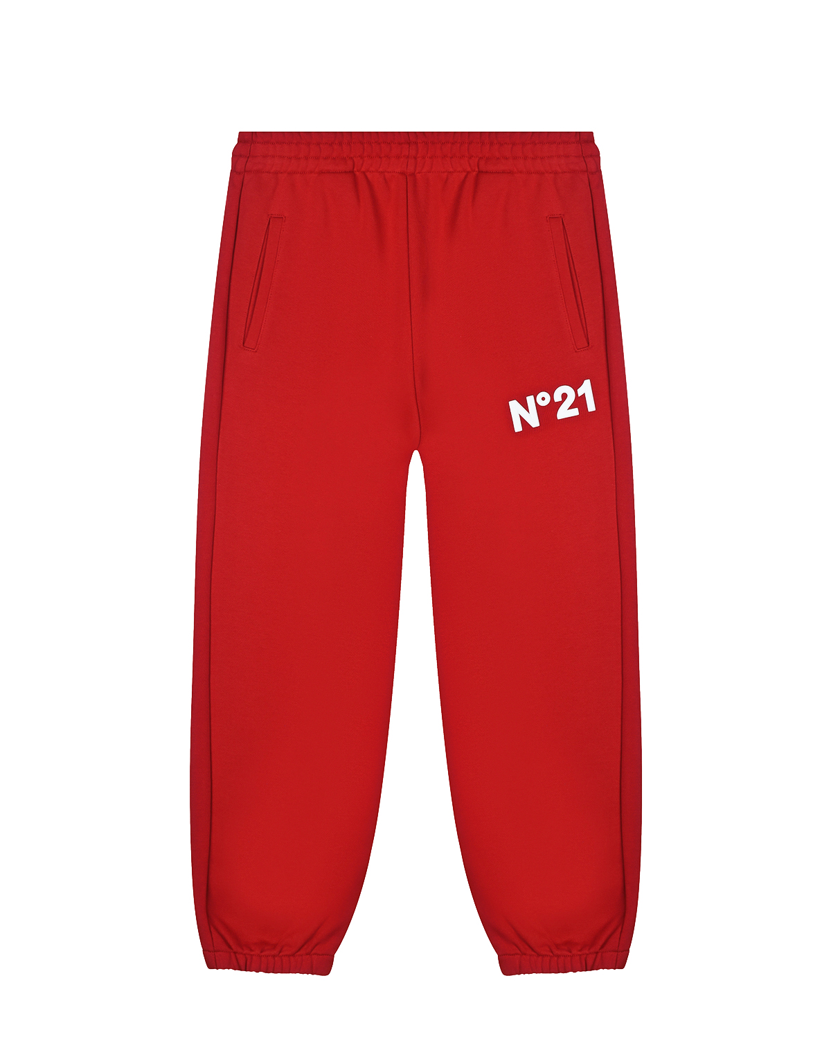 Красные спортивные брюки с логотипом No. 21 детские, размер 140, цвет красный - фото 1