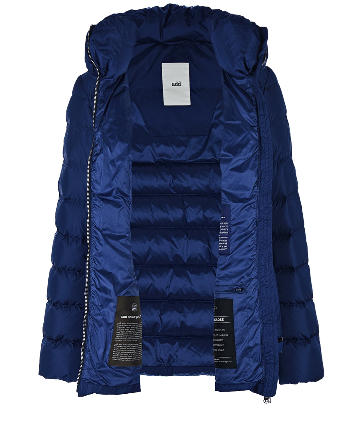 Синяя приталенная куртка ADD, размер 44, цвет синий - фото 2