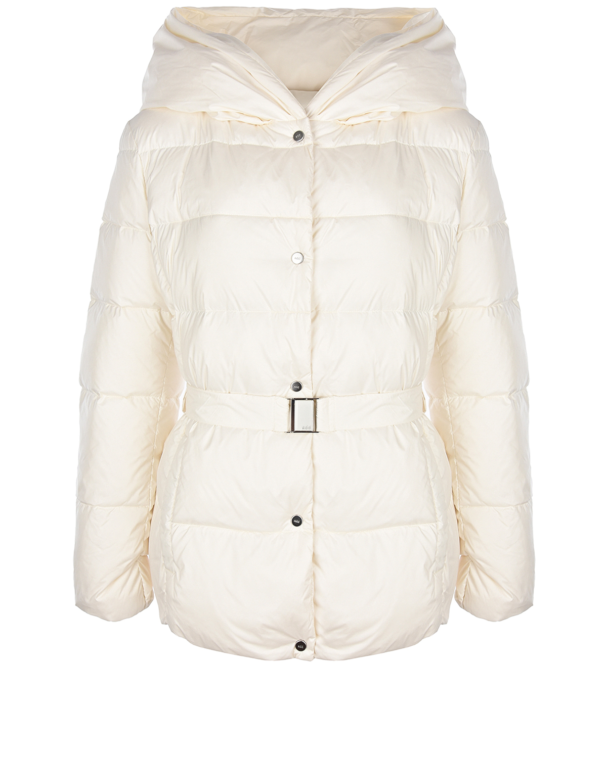 Белая куртка-пуховик с капюшоном ADD, размер 44, цвет белый